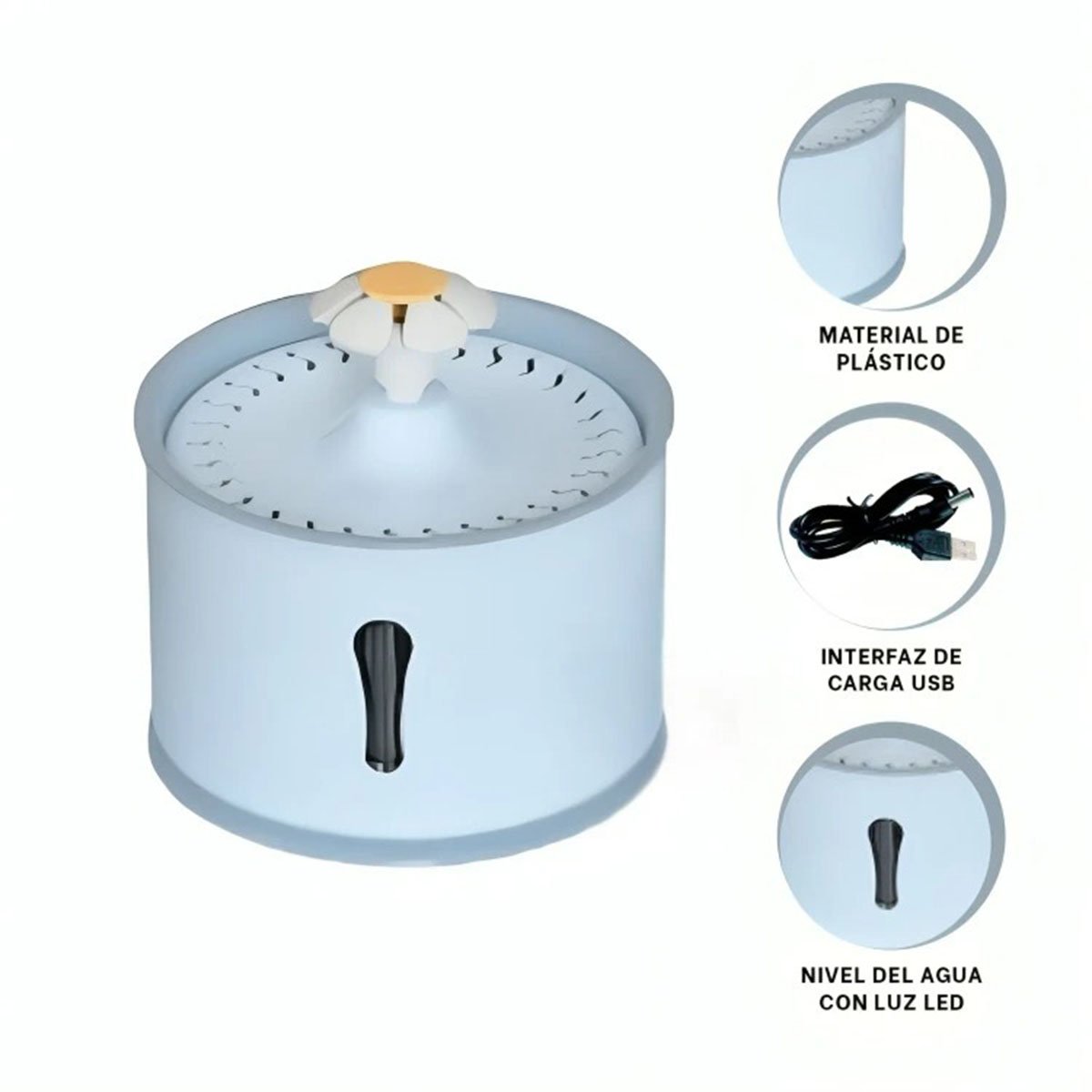 BEBEDERO CIRCULAR LIGERO CELESTE GRIS PARA REFRESCAR A SU FAMILIA YPAPEL REGALO - 5