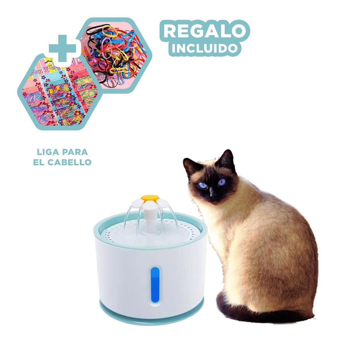 ESTACION DE AGUA CIRCULAR BLANCO CELESTE PARA UNA HIGIENE CON MUCHO ORDEN YLIGAS REGALO - 2
