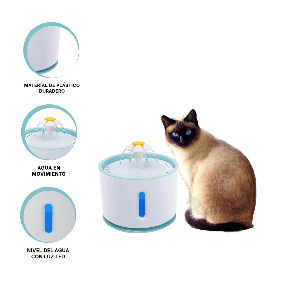 ESTACION DE AGUA CIRCULAR BLANCO CELESTE PARA UNA HIGIENE CON MUCHO ORDEN YLIGAS REGALO - 5