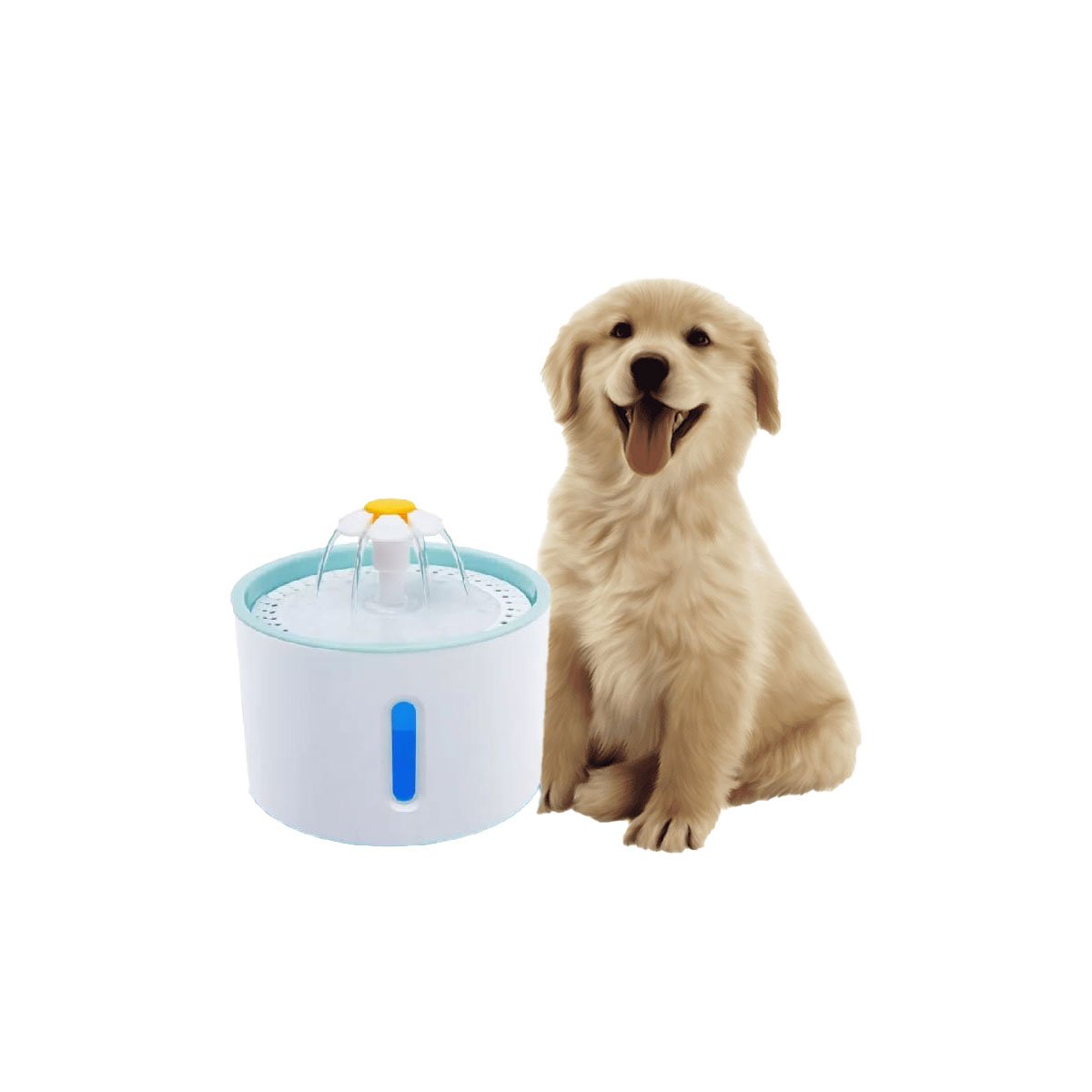 PACK4 BEBEDERO CIRCULAR DE RESINA BLANCO CELESTE PARA LA SED DE SU MASCOTA YPAPEL REGALO - 3