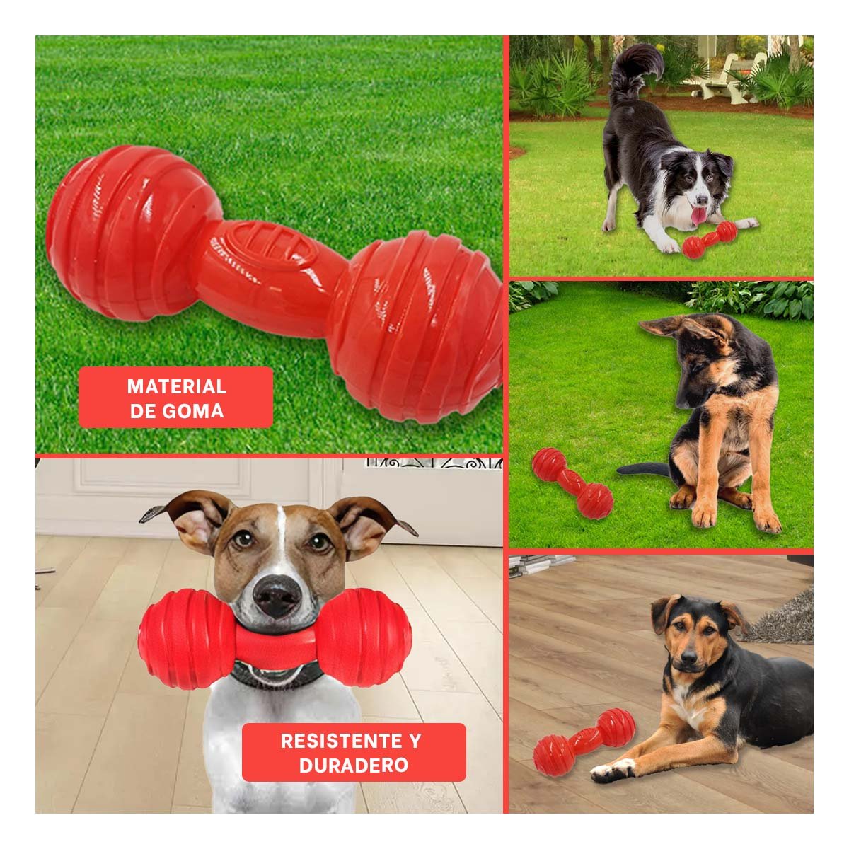 PACK4 ELEMENTO EN ROJO EN FORMA HUESO CON BOLAS A RAYAS CON PRESENCIA DISCRETA YREGALO STICKER - 2