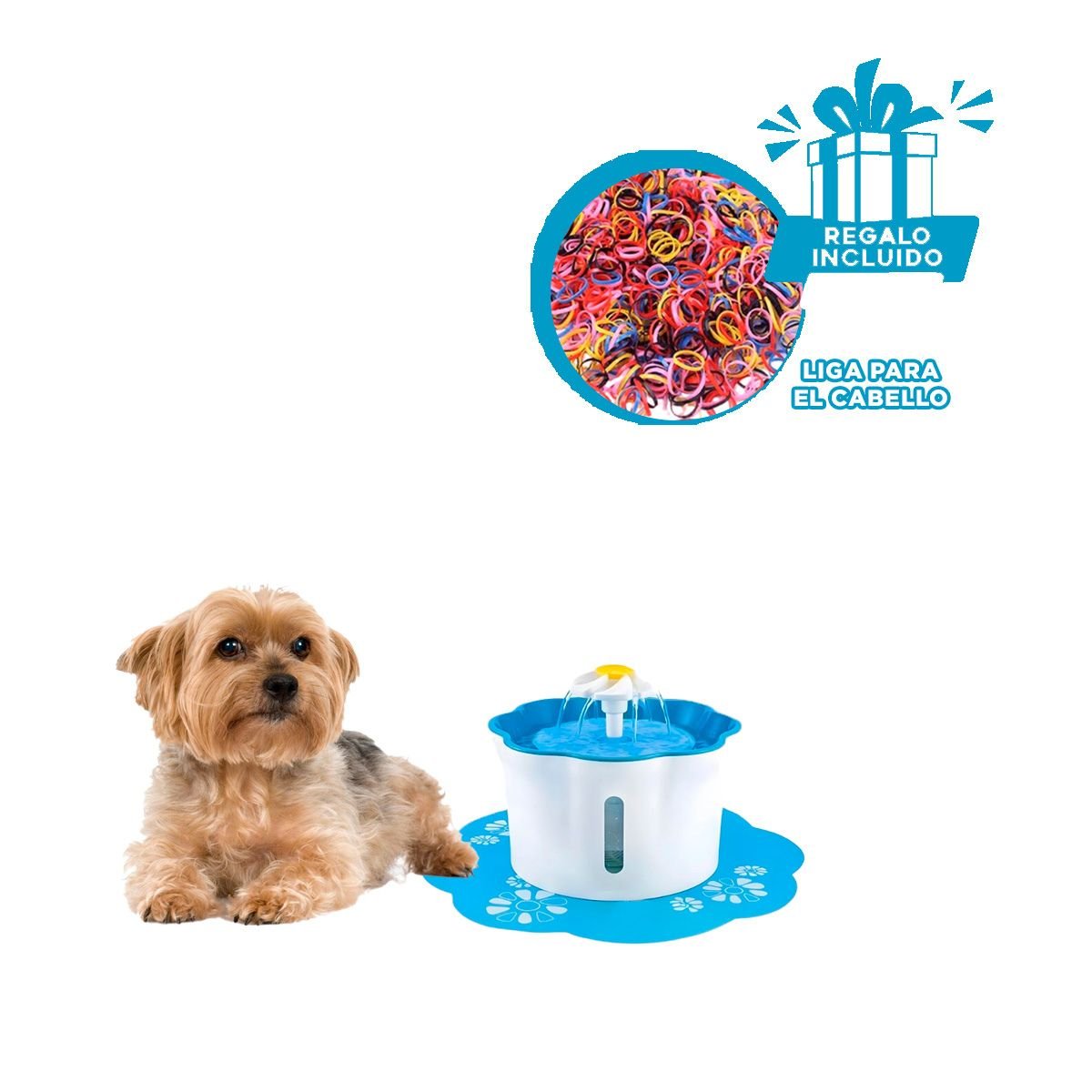 ESTACION DE AGUA CON CASCADA FLOR CELESTE PARA UN ORDEN MUY LINDO YLIGAS REGALO - 2