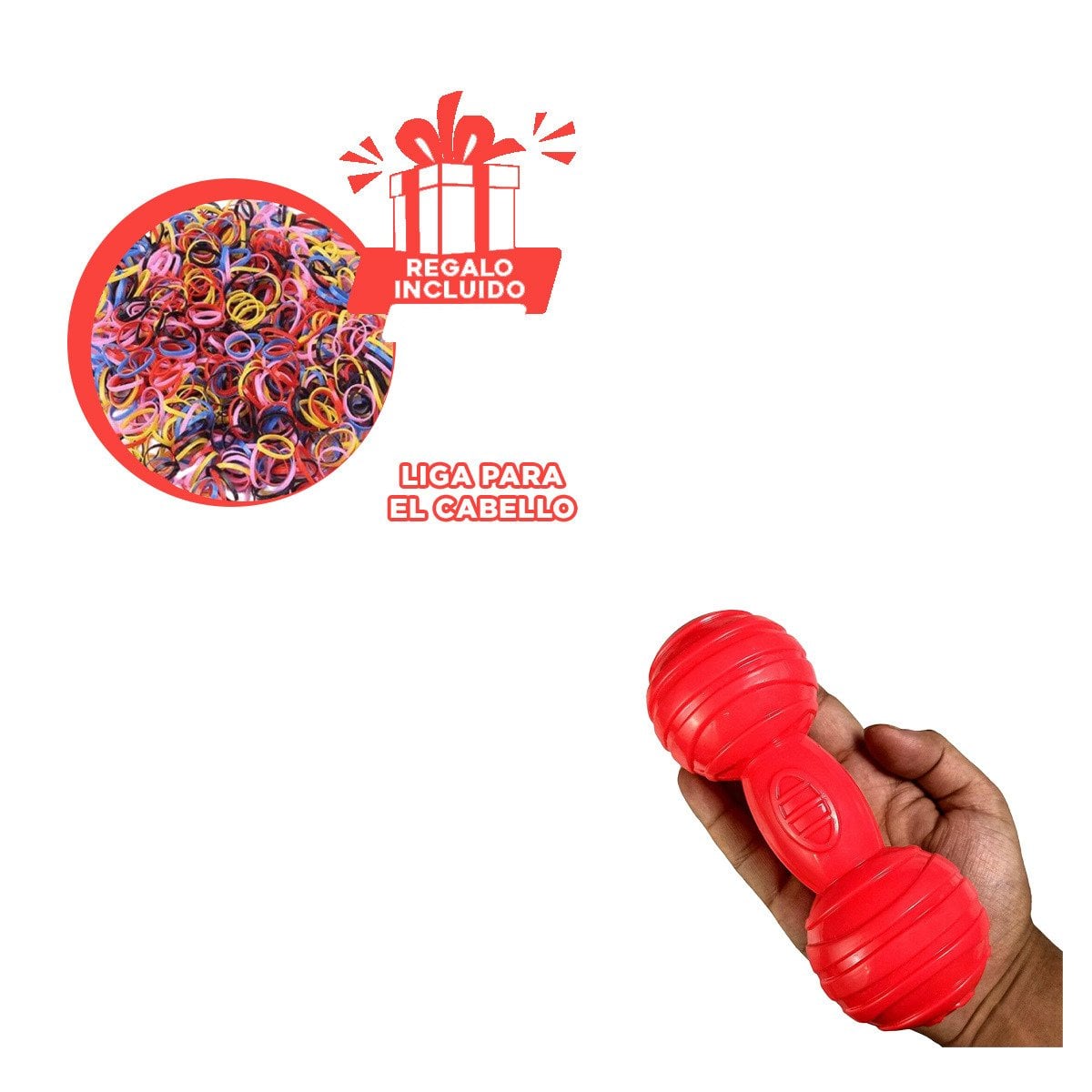 JUGUETE CON BOLAS A RAYAS EN ROJO TIPO HUESO PARA DISTRIBUCION PRACTICA YLIGAS REGALO - 2