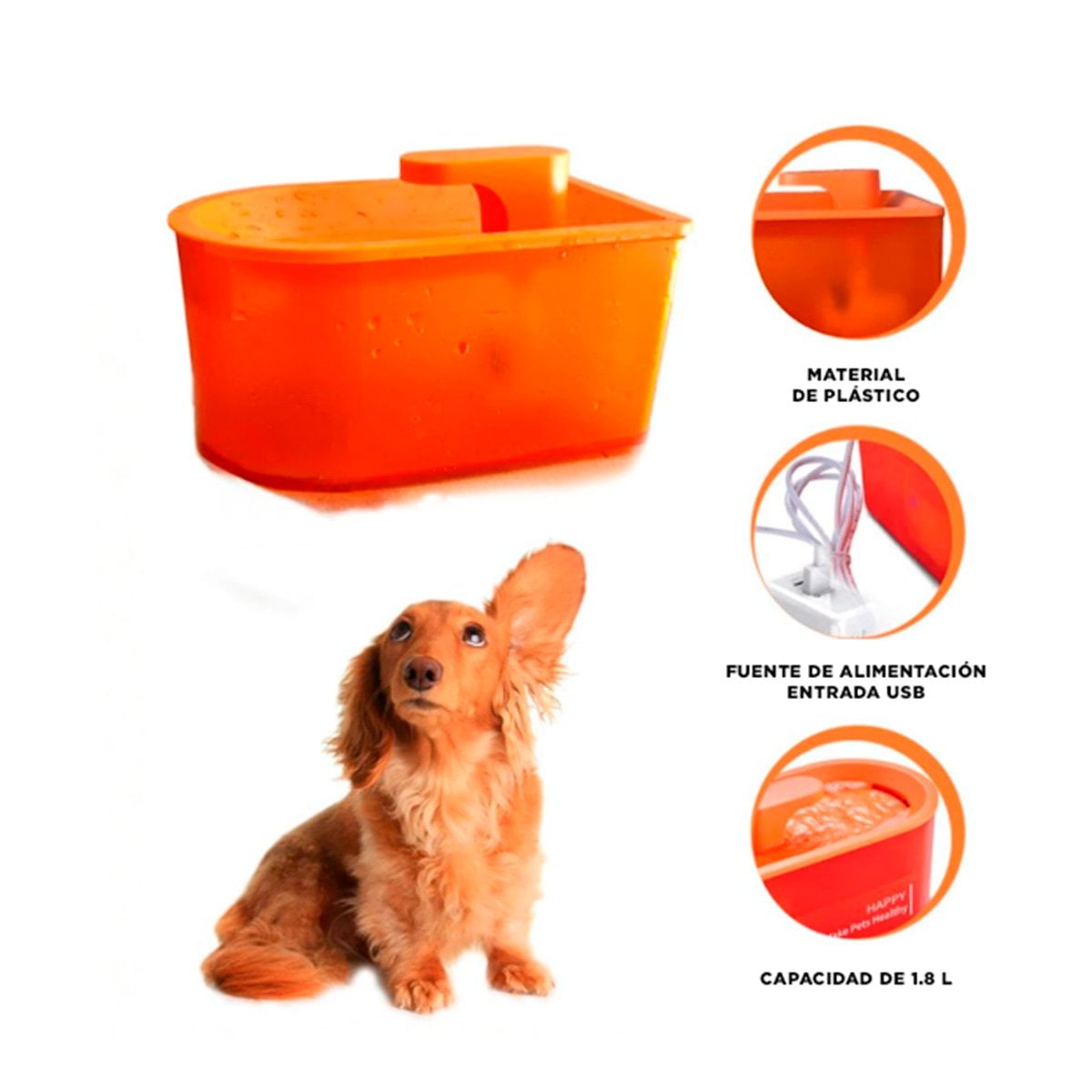FUENTE RECTANGULAR PET ANARANJADO DE PLASTICO DE CALIDAD REAL YSTICKY - 5