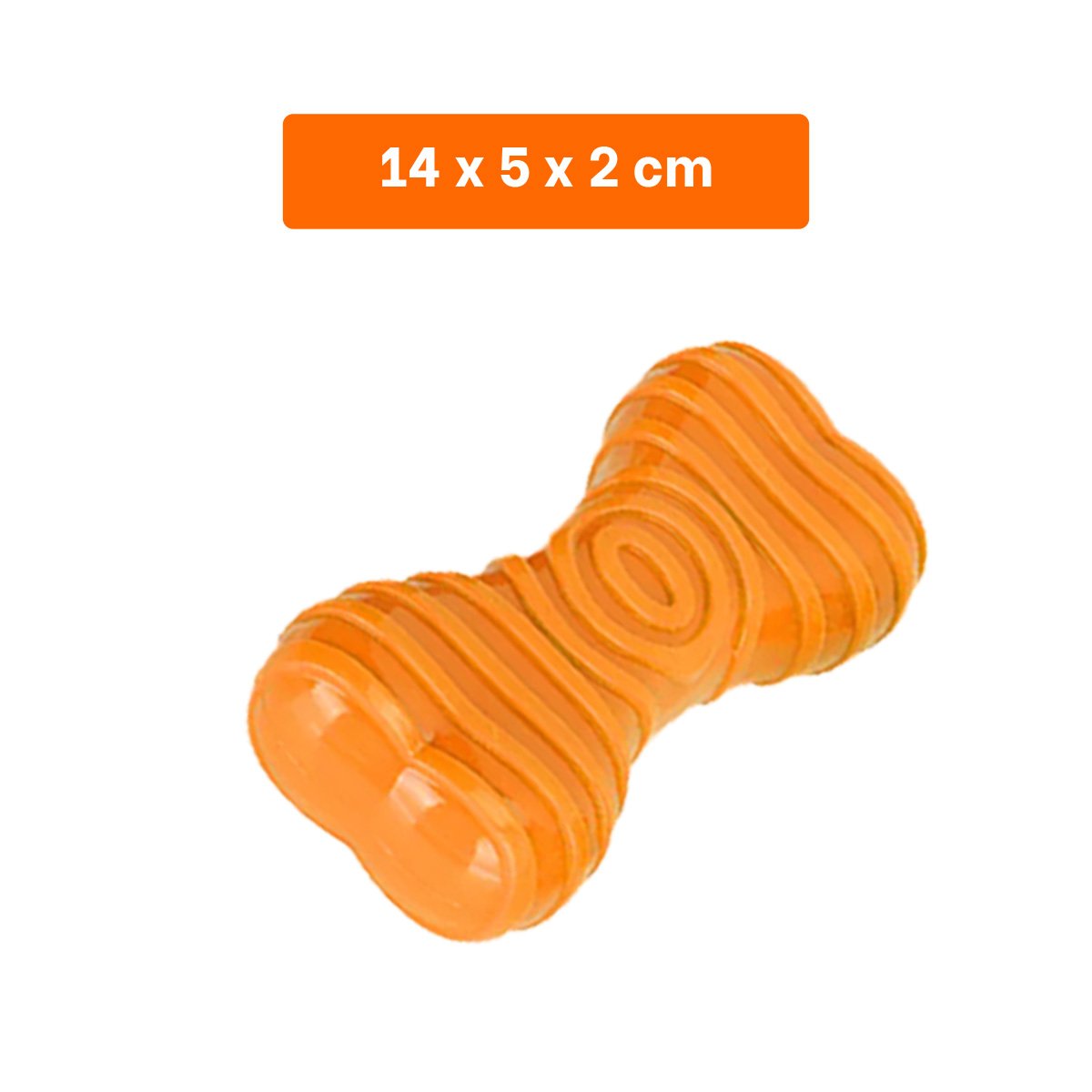 PACK2 MORDEDOR HUESO CON RAYAS EN COLOR NARANJA EN ACTIVIDADES DE MASCOTA ACTIVA - 4