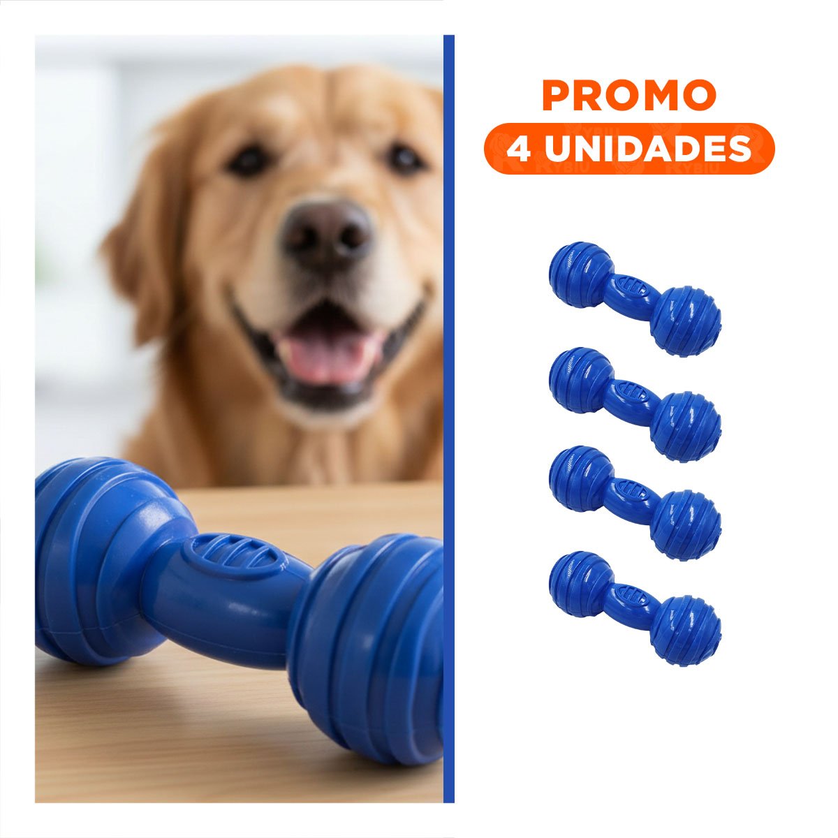 PACK4 MORDEDOR EN COLOR AZUL CON PERFIL HUESO CON BOLAS A RAYAS PARA USO HABITUAL - 1