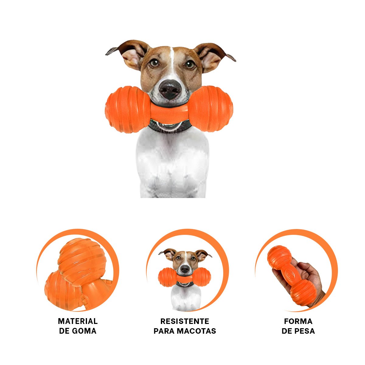JUGUETE NARANJA CON FORMA HUESO CON BOLAS A RAYAS QUE FACILITA LA DIVERCIÓN YPAPEL REGALO - 5