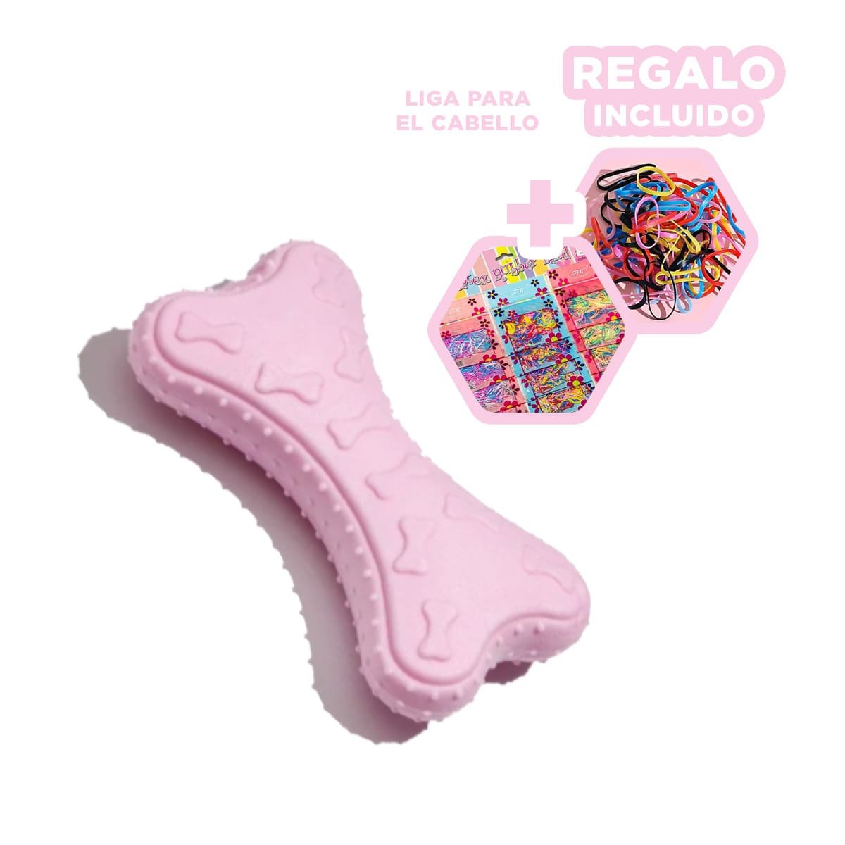 HUESO INTERACTIVO PEQUENO PARA MASCOTA EN ROSADO CLARO CON DISENO ERGONOMICO YLIGAS REGALO - 2