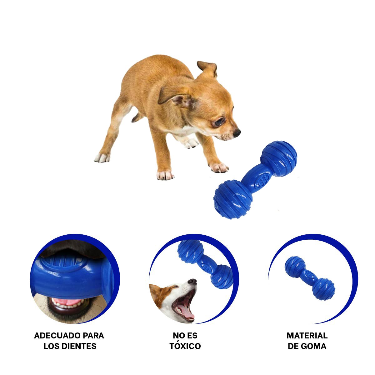 JUGUETE AZUL CON FORMA HUESO CON BOLAS A RAYAS QUE FACILITA ESPACIOS DEFINIDOS YPAPEL REGALO - 5