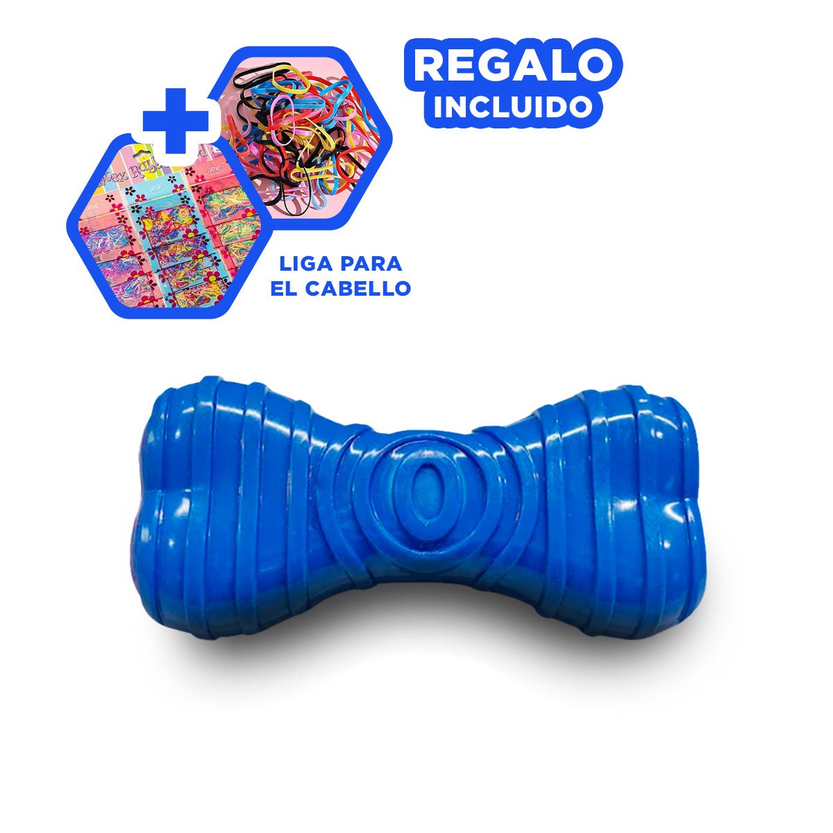 JUGUETE CON RAYAS EN AZUL TIPO HUESO PARA DISTRIBUCION PRACTICA DEL ESPACIO YLIGAS REGALO - 2
