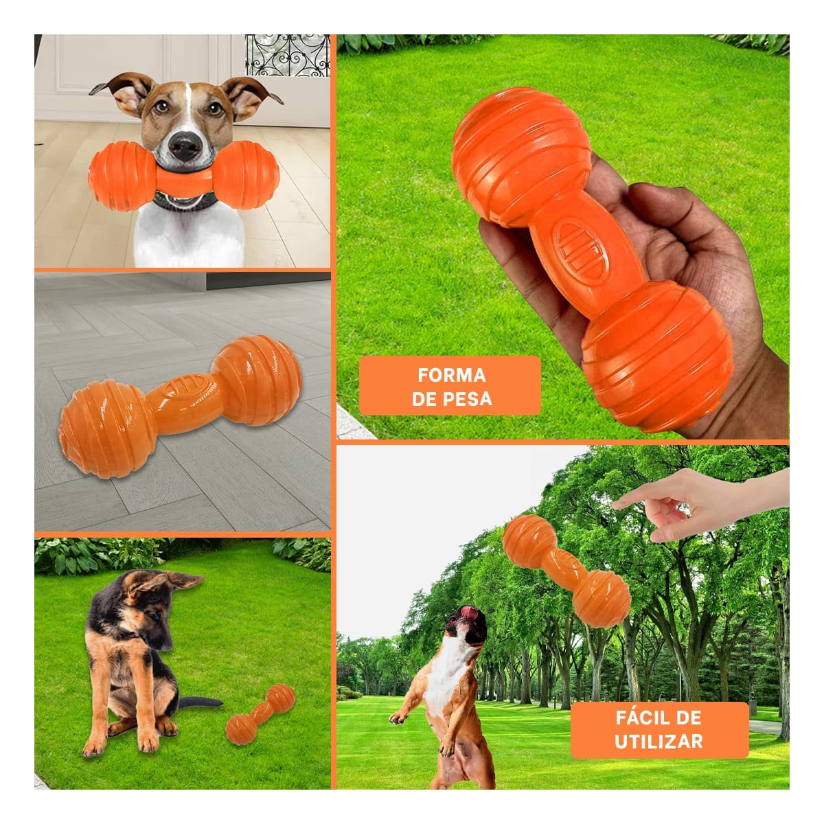 JUGUETE CON BOLAS A RAYAS EN NARANJA TIPO HUESO PARA DISTRIBUCION PRACTICA YLIGAS REGALO - 1
