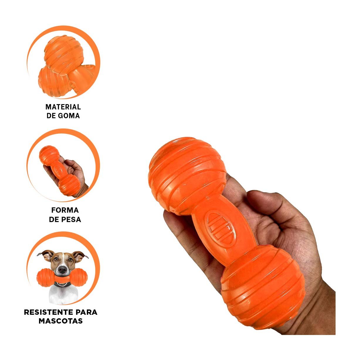 JUGUETE CON BOLAS A RAYAS EN NARANJA TIPO HUESO PARA DISTRIBUCION PRACTICA YLIGAS REGALO - 5