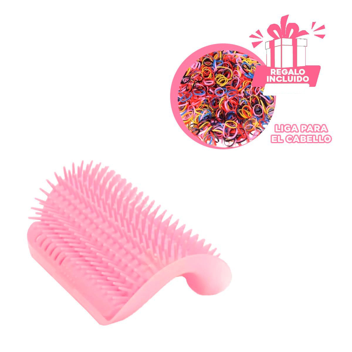 ACCESORIO DE FRICCION ROSADA MAS ESTIMULO PARA UN PELAJE MUY SANO YLIGAS REGALO - 2