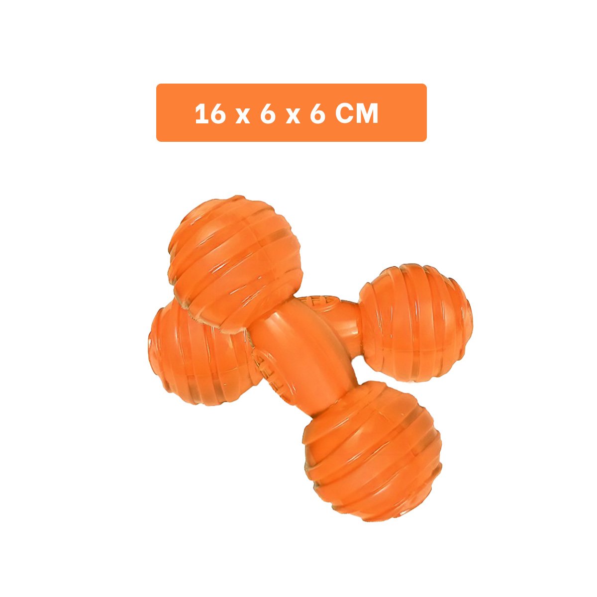PACK2 MORDEDOR EN COLOR NARANJA HUESO CON BOLAS A RAYAS PARA ESTIMULO DIARIO YPAPEL REGALO - 4