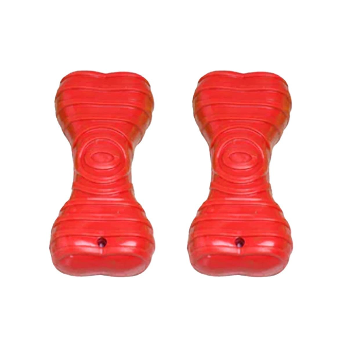 PACK2 MORDEDOR CON RAYAS TIPO HUESO EN COLOR ROJO EN RUTINAS ENERGICAS YREGALO STICKER - 2