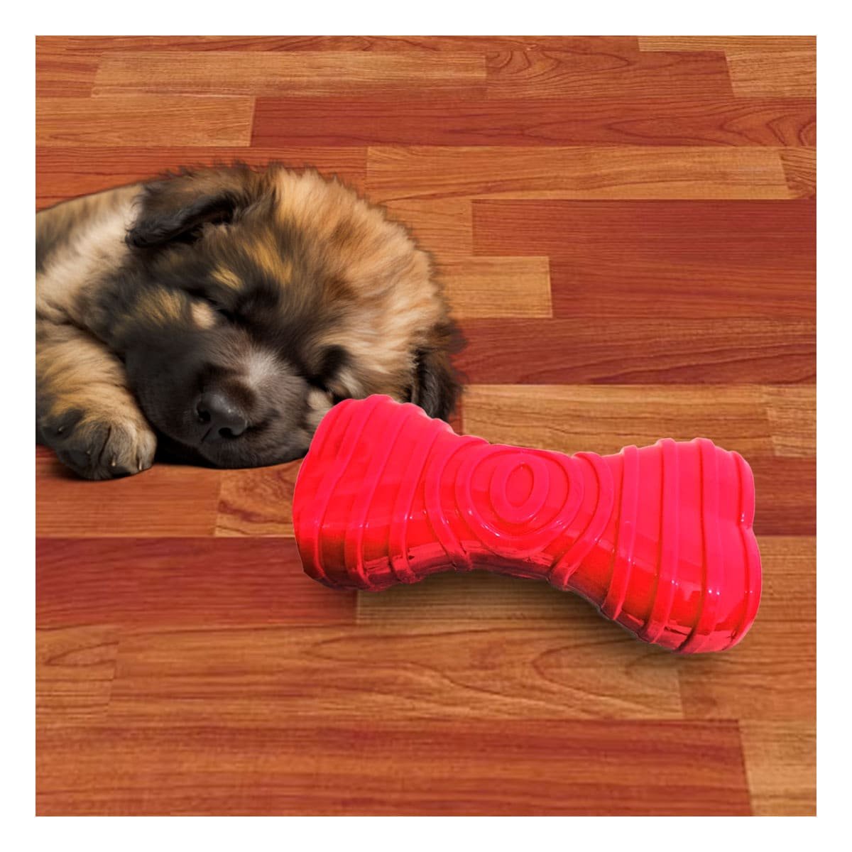 PACK2 MORDEDOR CON RAYAS TIPO HUESO EN COLOR ROJO EN RUTINAS ENERGICAS YREGALO STICKER - 5