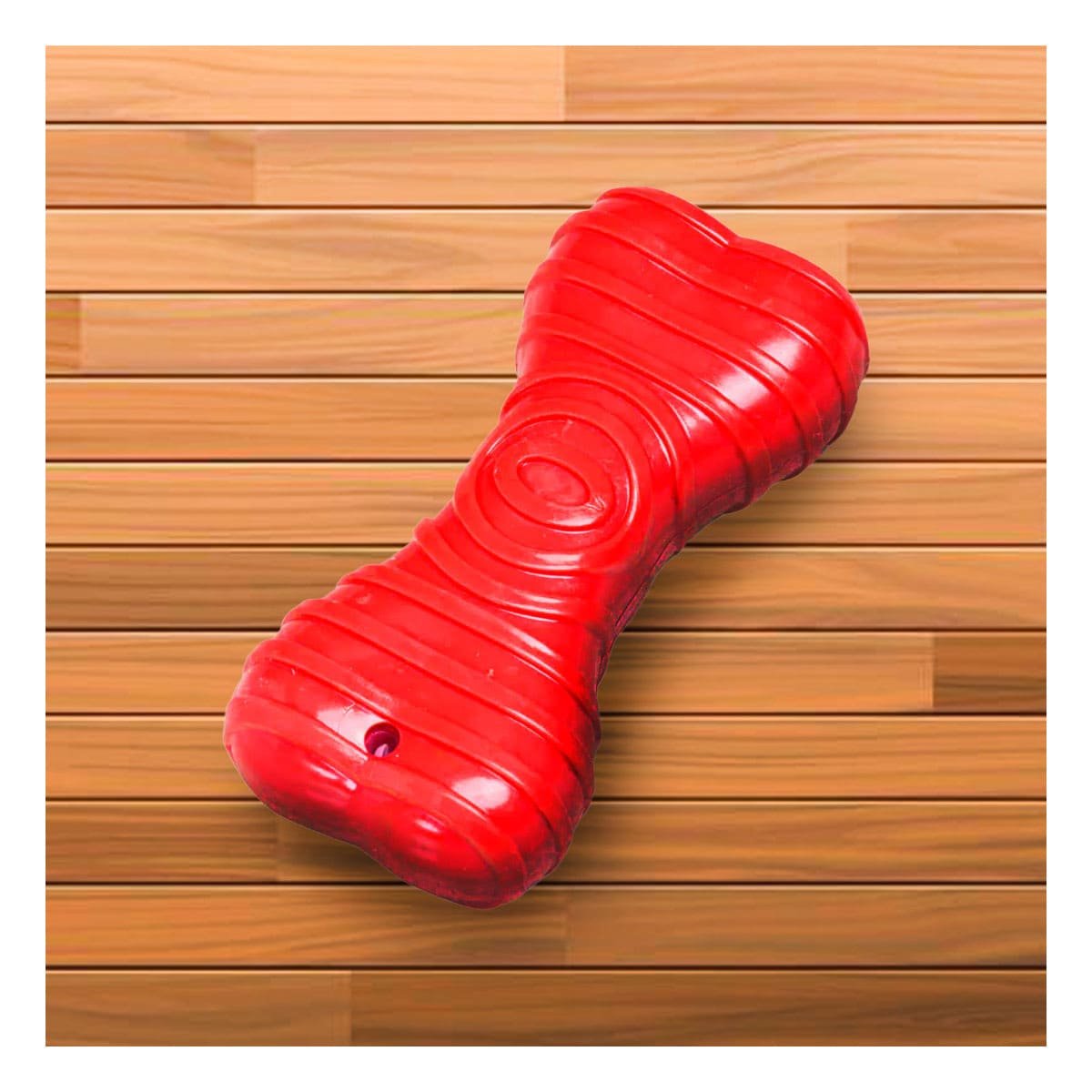PACK2 MORDEDOR EN COLOR ROJO HUESO CON RAYAS PARA ESTIMULO DIARIO YPAPEL REGALO - 2
