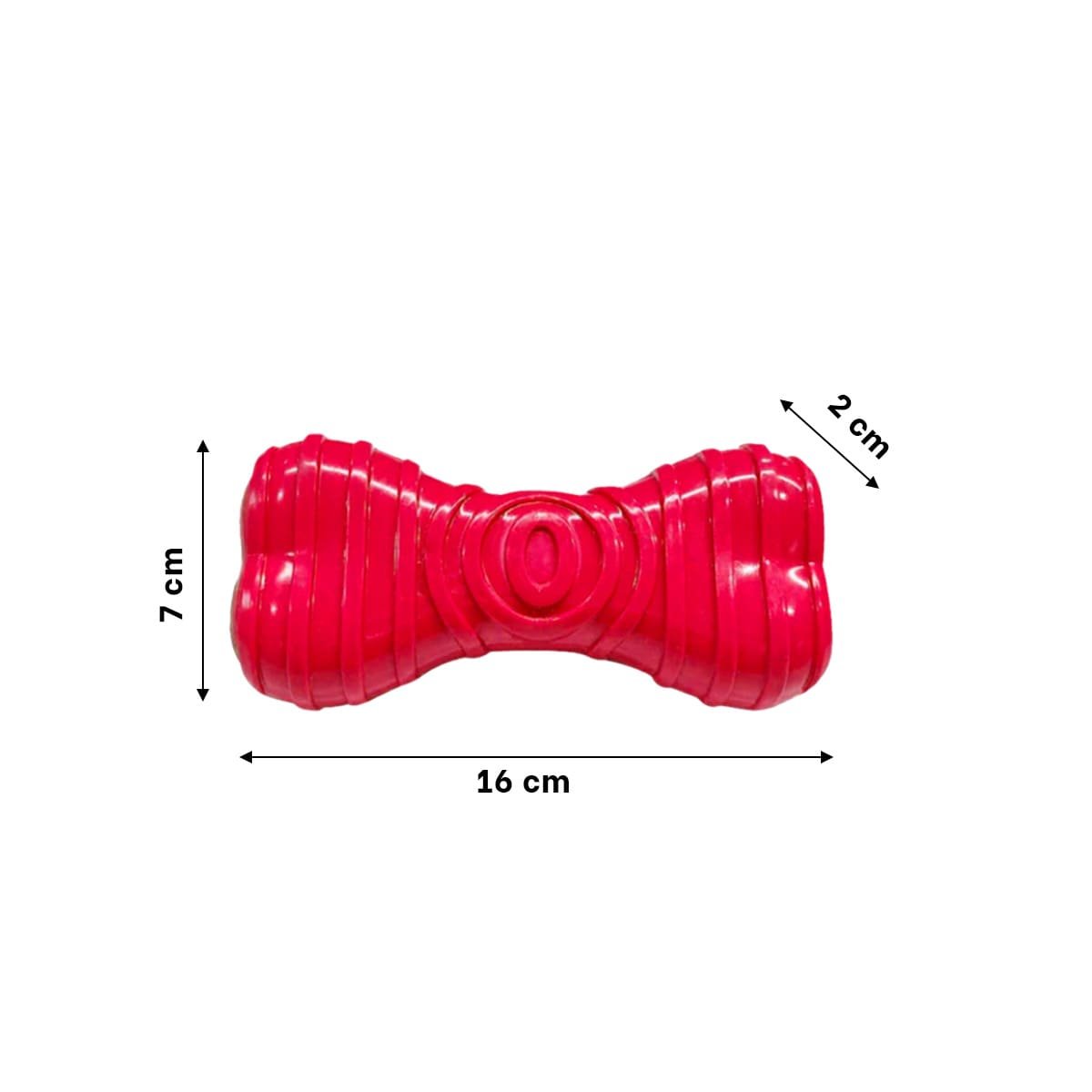 JUGUETE CANINO HUESO CON RAYAS EN COLOR ROJO EN AMBIENTES BIEN DELIMITADOS YSTICKY - 4