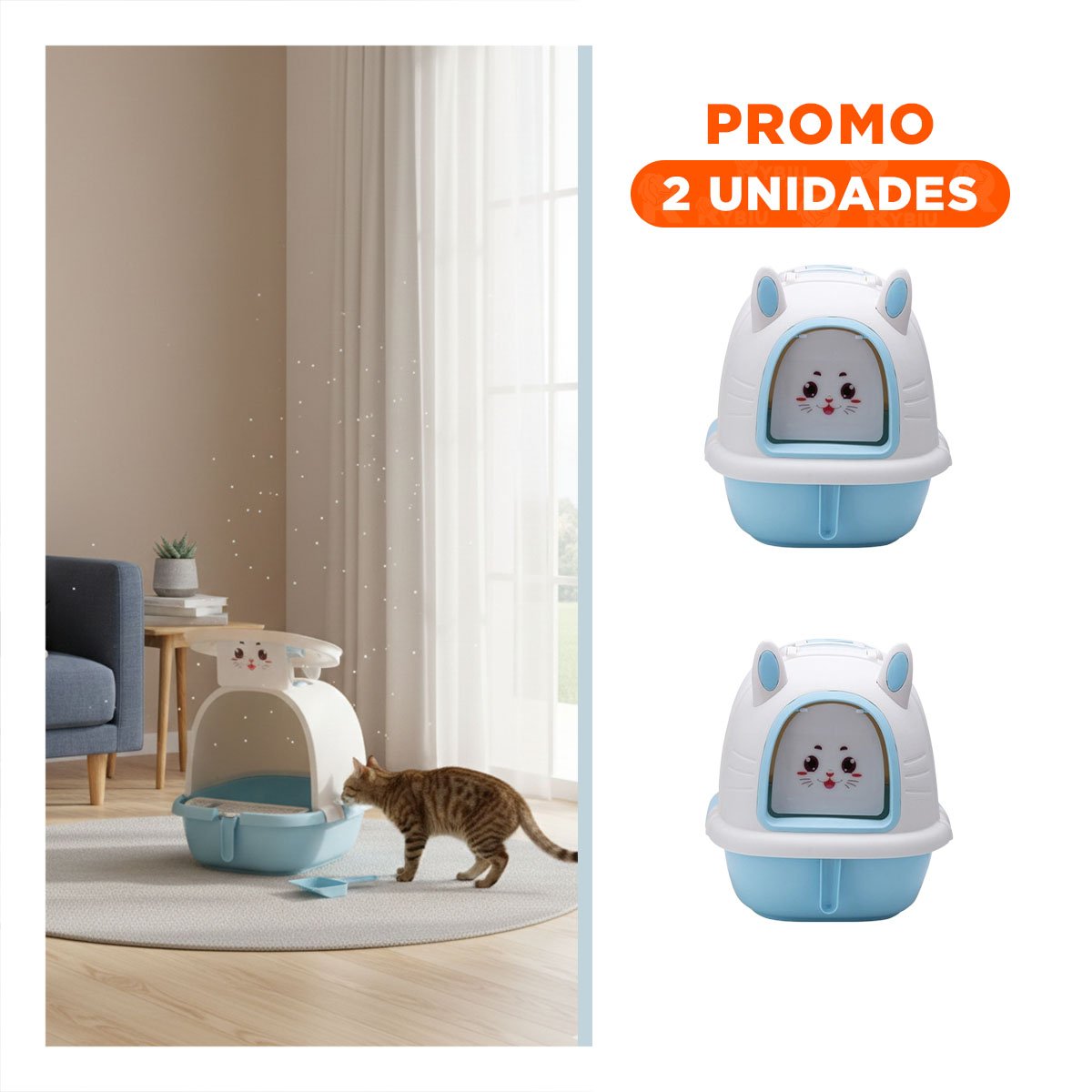PACK2 BANDEJA PEQUENA CELESTE CON CERNIDOR Y PALA QUE FACILITA DESCANSO YREGALO STICKER - 1