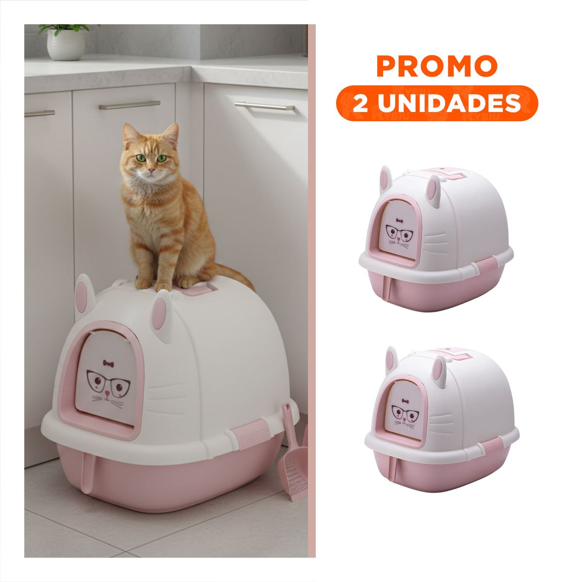 PACK2 BANDEJA PEQUENA ROSADO CON CERNIDOR Y PALA QUE FACILITA DESCANSO YREGALO STICKER - 1