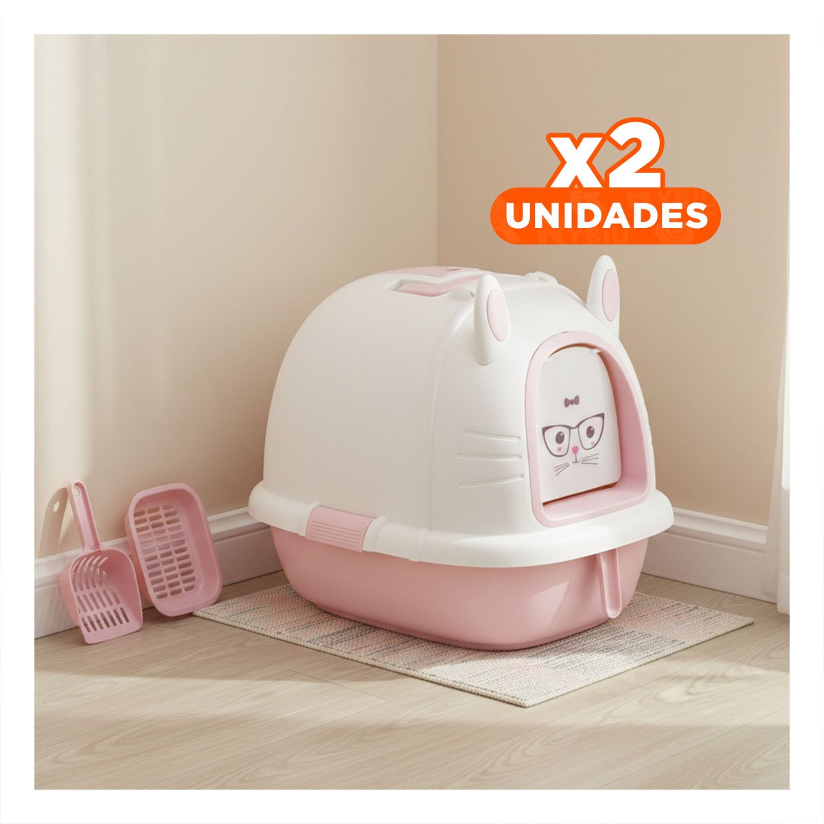 PACK2 BANDEJA COMPACTA DE CARITA ROSADO CON CERNIDOR Y PALA EN ZONA TRANQUILA YPAPEL REGALO - 1