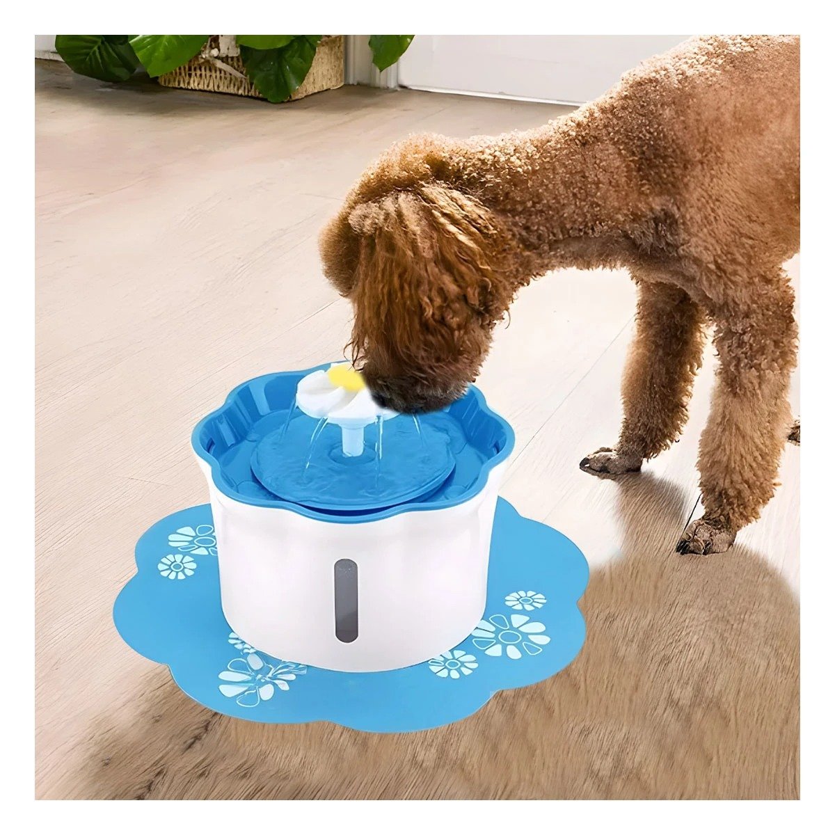 PACK4 FUENTE DE AGUA FLOR PET CELESTE DE PLASTICO MUY ESTABLE - 3