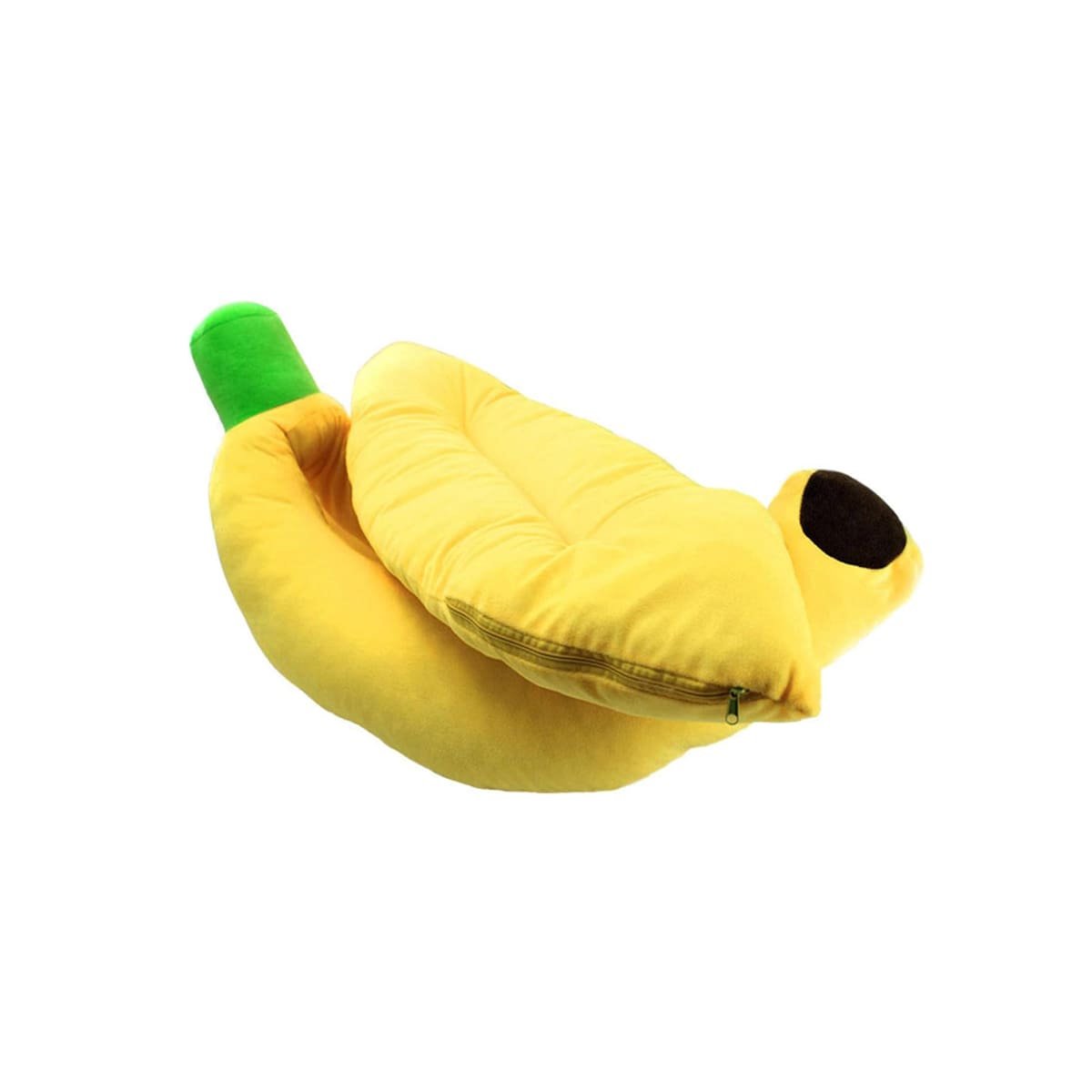 ALMOHADON COMODO CON FORMA DE PLATANO PARA MASCOTA TALLA L AMARILLO YREGALO STICKER - 1
