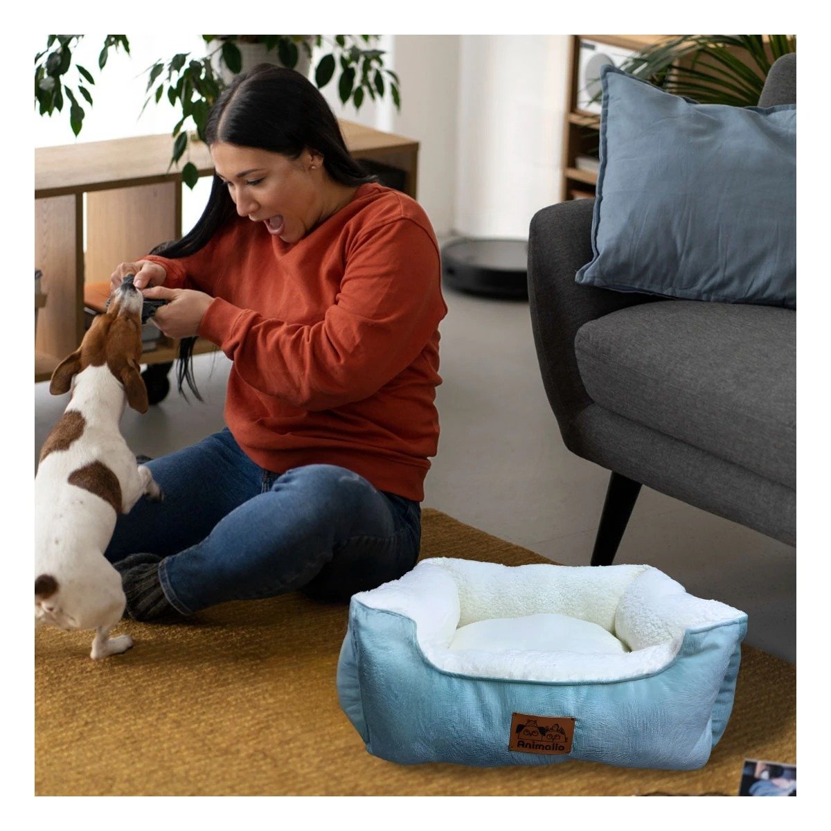 CAMA VERDE TALLA S DE PIEL DE CARNERO QUE FACILITA DISTRIBUCION EN RINCONES YPAPEL REGALO - 2