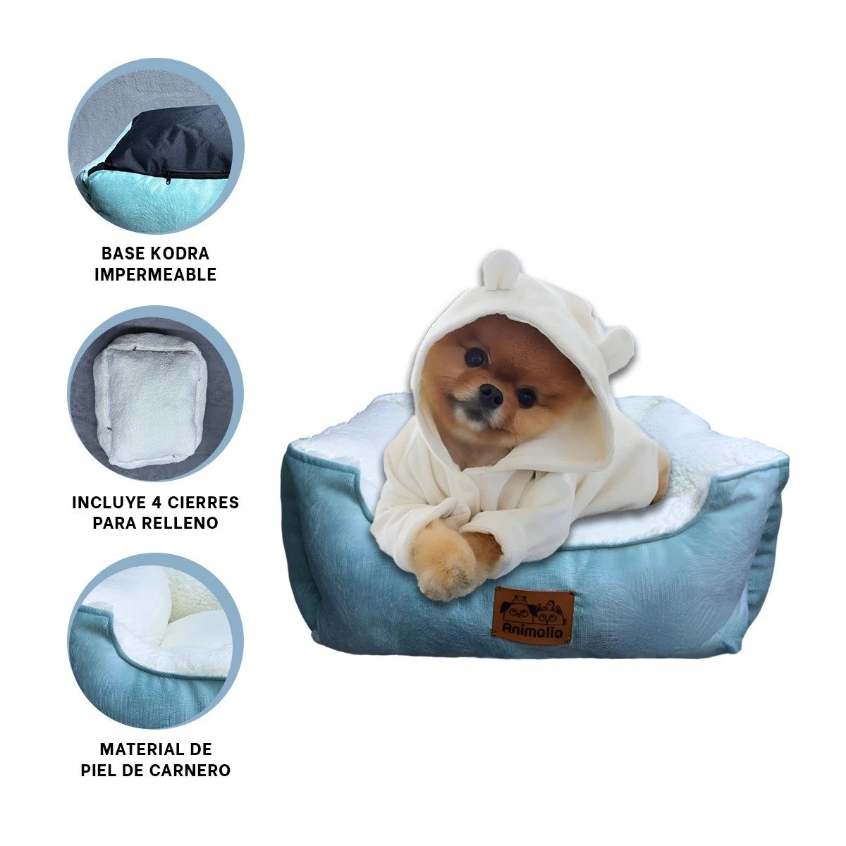 CAMA VERDE TALLA S DE PIEL DE CARNERO QUE FACILITA DISTRIBUCION EN RINCONES YPAPEL REGALO - 5