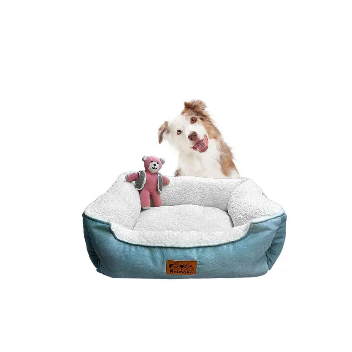 CAMA PEQUENA TALLA L EN VERDE DE PIEL DE CARNERO PARA AREA BIEN ORGANIZADA YREGALO STICKER - 1