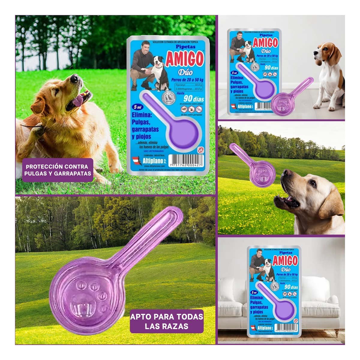 PIPETA ANTIPULGA DE 5 ML PARA PERROS SANITARIA PARA MUCHA CALMA - 2