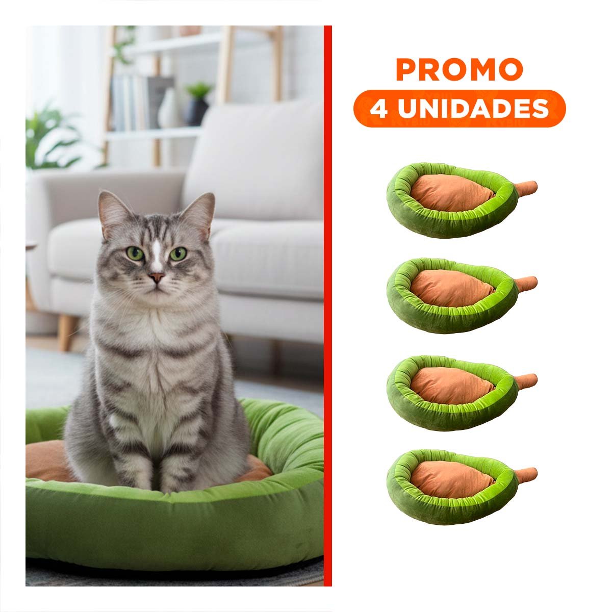 PACK4 CAMA PALTA PARA MASCOTA TALLA M VERDE MUY FIRME DE DISEÑO PARA GATITO - 1