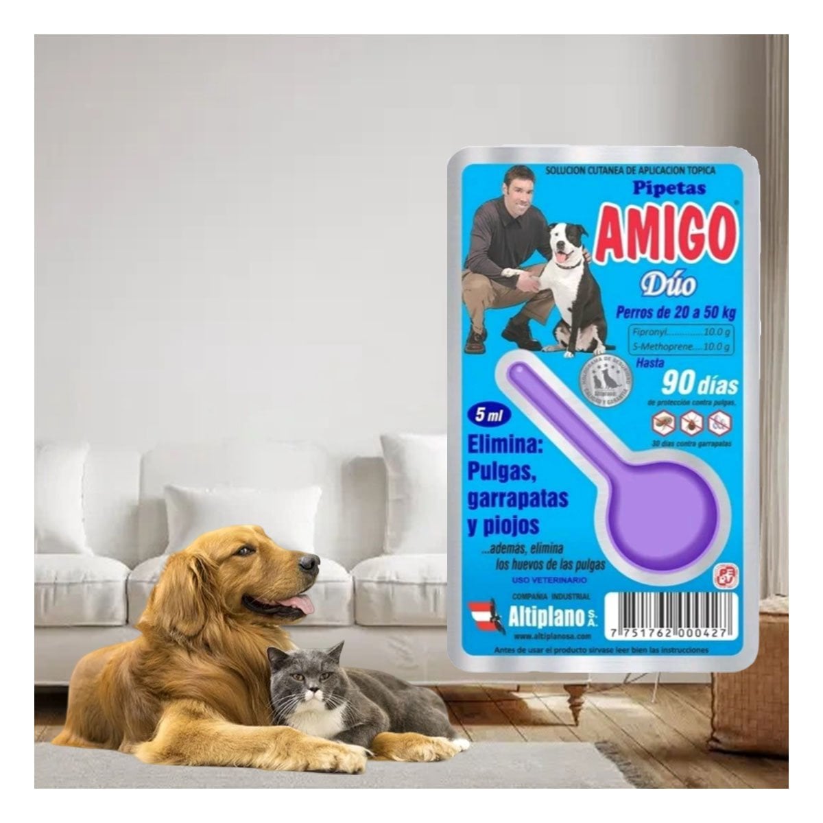 PIPETA ANTIPULGA DE 5 ML PARA PERROS DE CALIDAD REAL YSTICKY - 1
