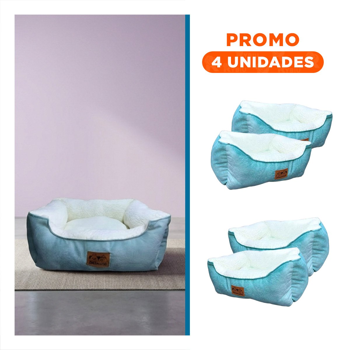 PACK4 REFUGIO ACOLCHADO VERDE TALLA M DE PIEL DE CARNERO PARA RINCONES ARMONICOS - 1
