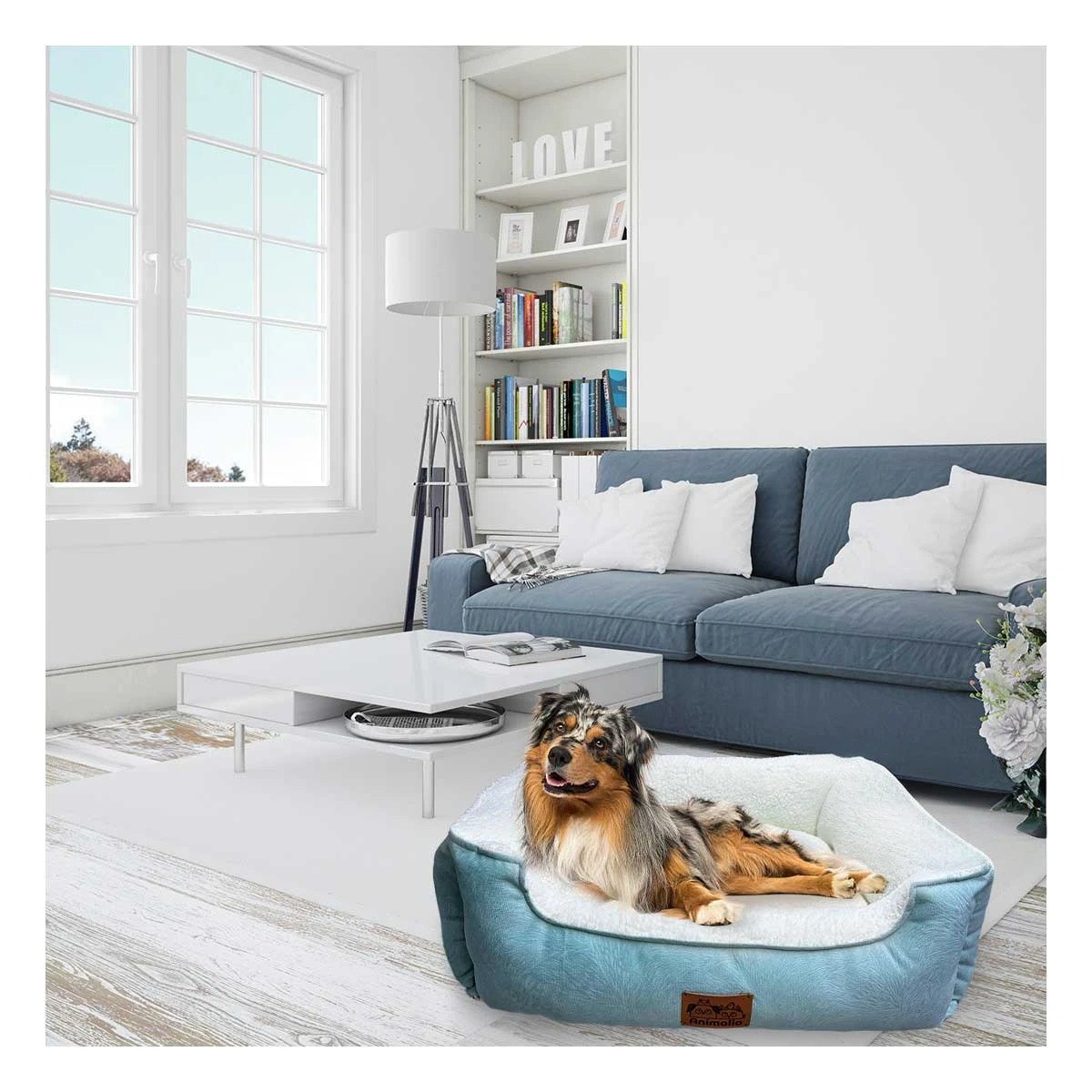CAMA TALLA XL VERDE DE PIEL DE CARNERO PARA MANTENER ESPACIOS DE MASCOTA ORDENADOS - 3