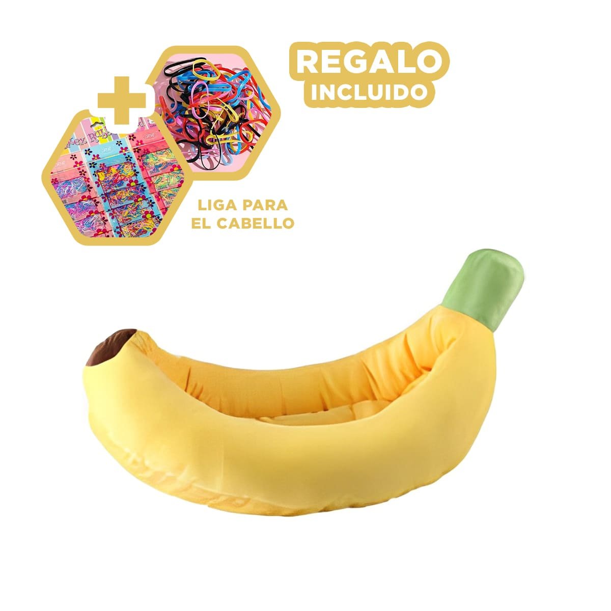 ALMOHADON MULLIDO INSPIRADO EN PLATANO PARA MASCOTA TALLA S AMARILLO YLIGAS REGALO - 2