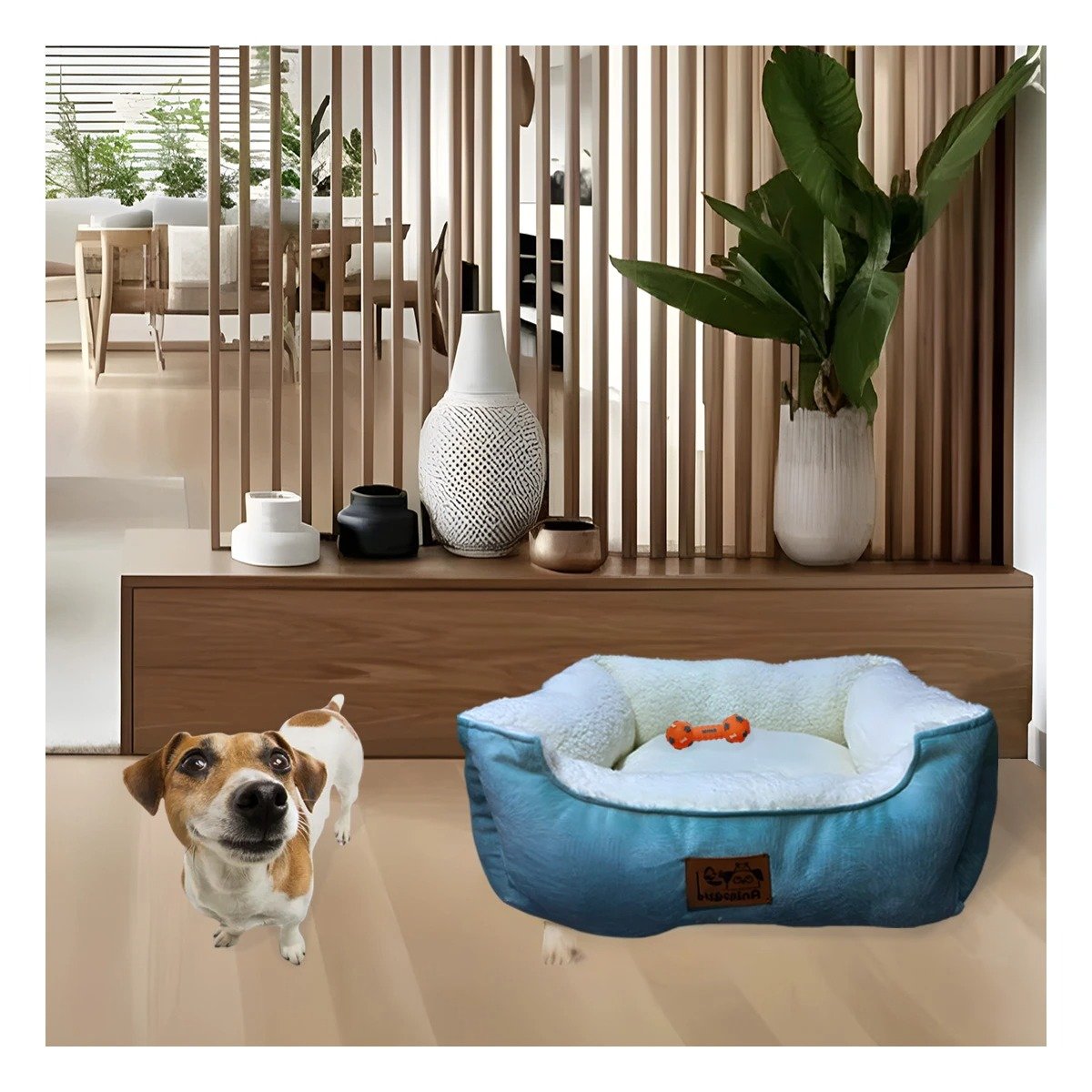 CAMA VERDE TALLA M DE PIEL DE CARNERO QUE FACILITA DISTRIBUCION EN RINCONES YPAPEL REGALO - 1