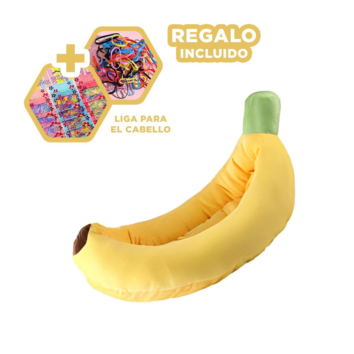 ALMOHADON MULLIDO INSPIRADO EN PLATANO PARA MASCOTA TALLA L AMARILLO YLIGAS REGALO - 2