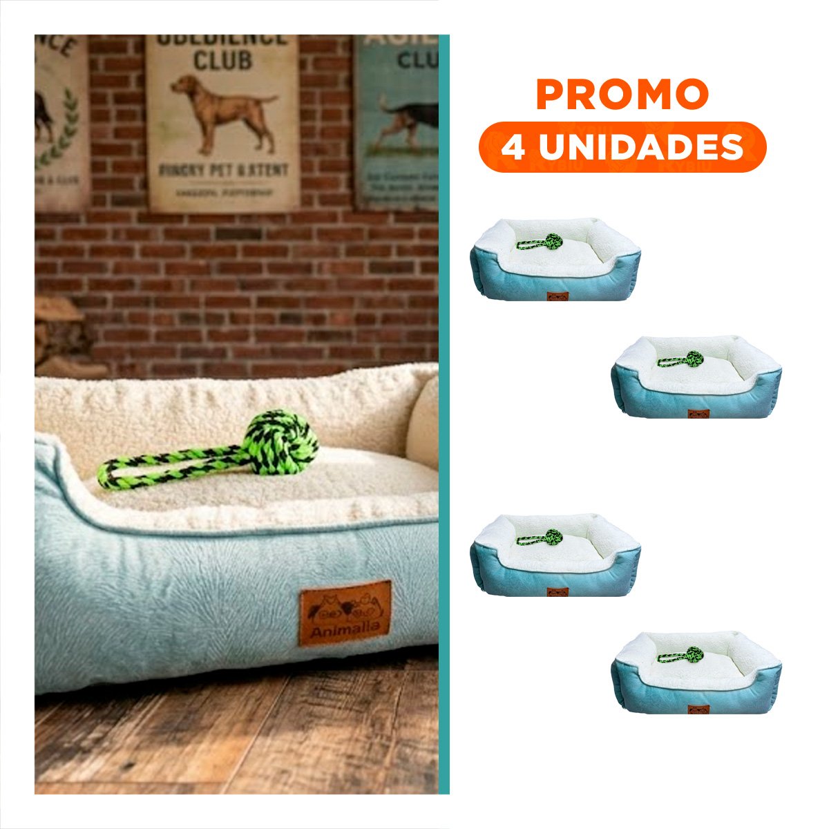 PACK4 REFUGIO ACOLCHADO VERDE TALLA L DE PIEL DE CARNERO PARA RINCONES ARMONICOS - 1