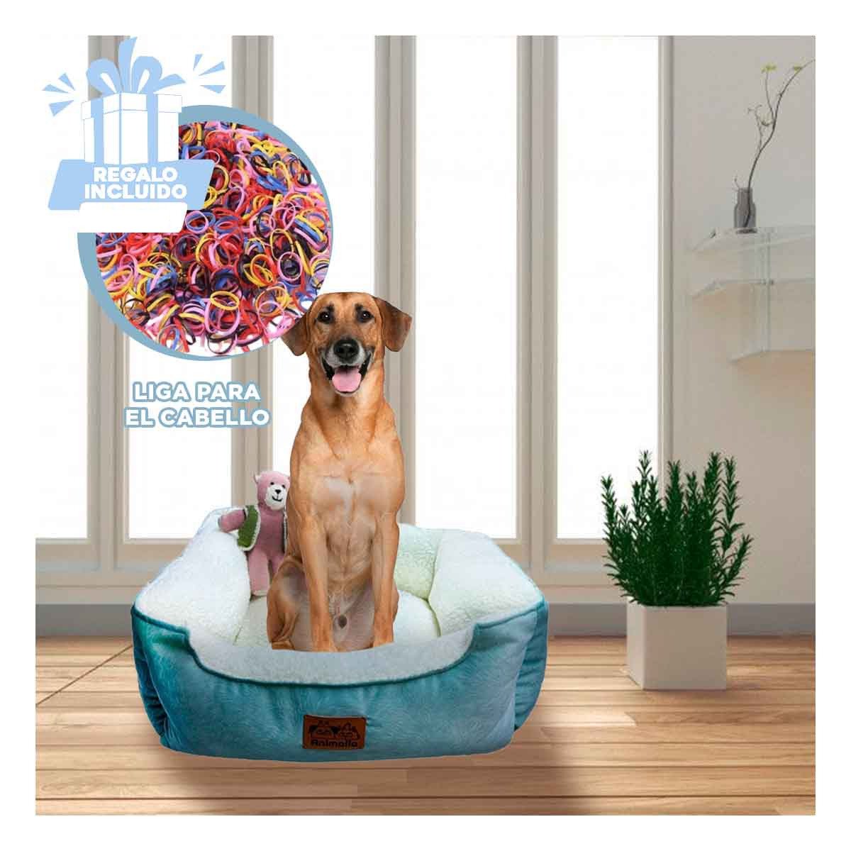 CAMA ACOLCHADA VERDE TALLA M DE PIEL DE CARNERO EN ZONA DE MASCOTA CONTROLADA YLIGAS REGALO - 2