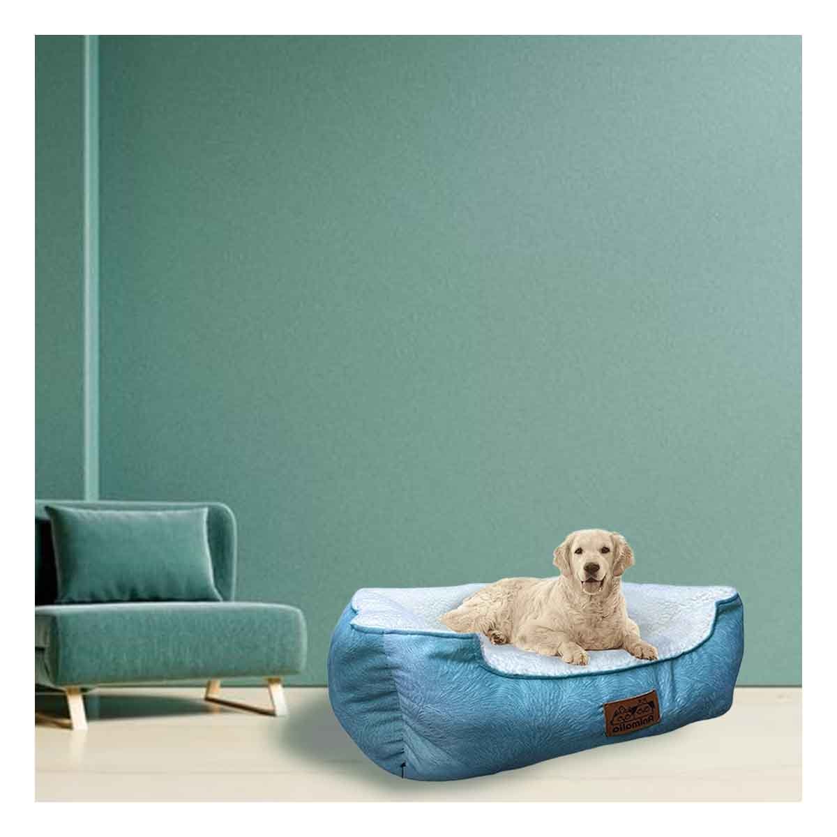 CAMA PEQUENA TALLA XL EN VERDE DE PIEL DE CARNERO PARA AREA BIEN ORGANIZADA YREGALO STICKER - 2
