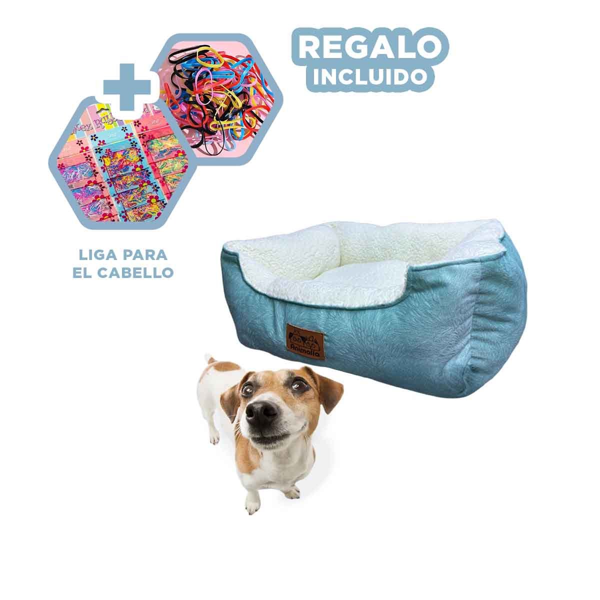 CAMA ACOLCHADA VERDE TALLA XL DE PIEL DE CARNERO EN ZONA DE MASCOTA CONTROLADA YLIGAS REGALO - 2