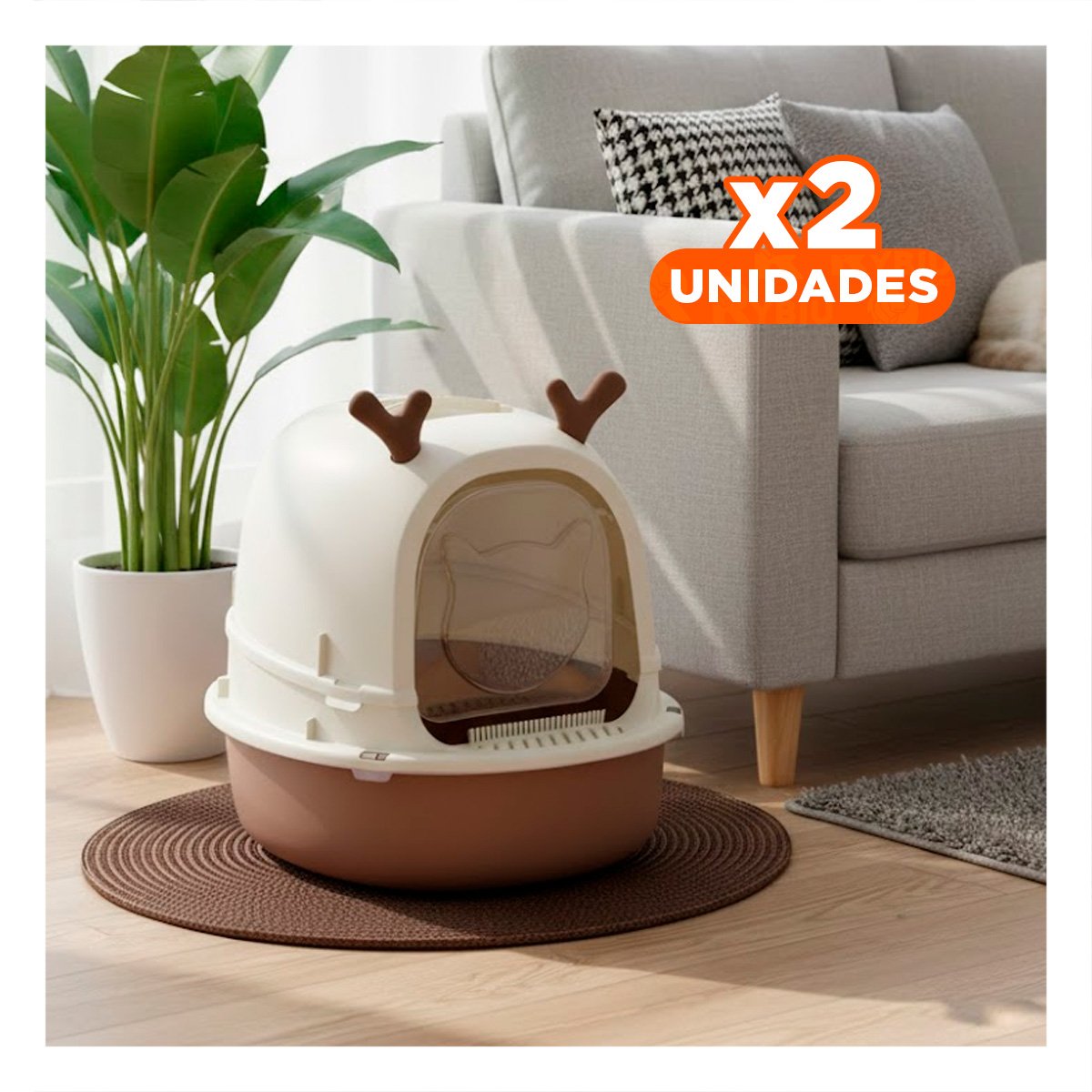PACK2 ARENERO PARA GATO RENO 2 EN 1 CERRADO Y ABIERTO CON PALA CASA - 1