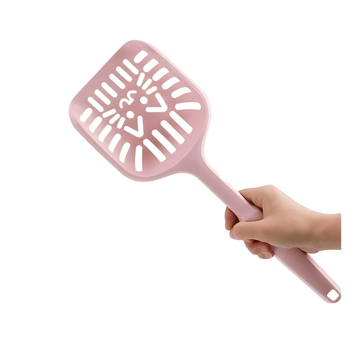 TAMIZADOR PARA ARENA DE GATO CON DISENO CARA DIVERTIDA ROSADO PASTEL YREGALO STICKER - 1