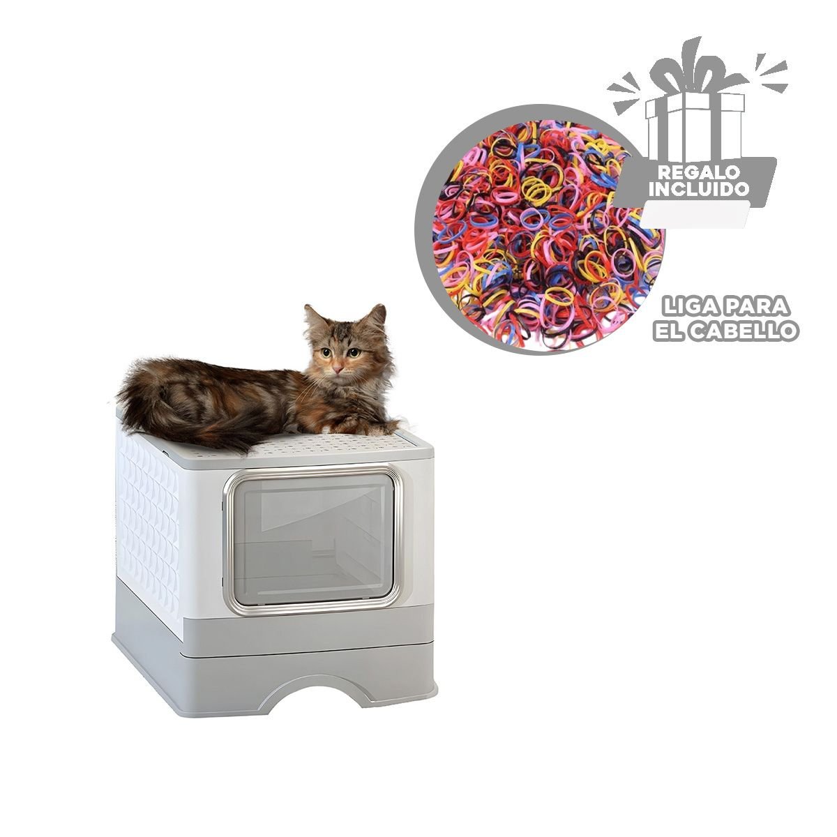 ARENERO CON SISTEMA EXTRAIBLE DE BANDEJA Y PALA PARA ARENA DE GATO EN PLOMO YLIGAS REGALO - 2