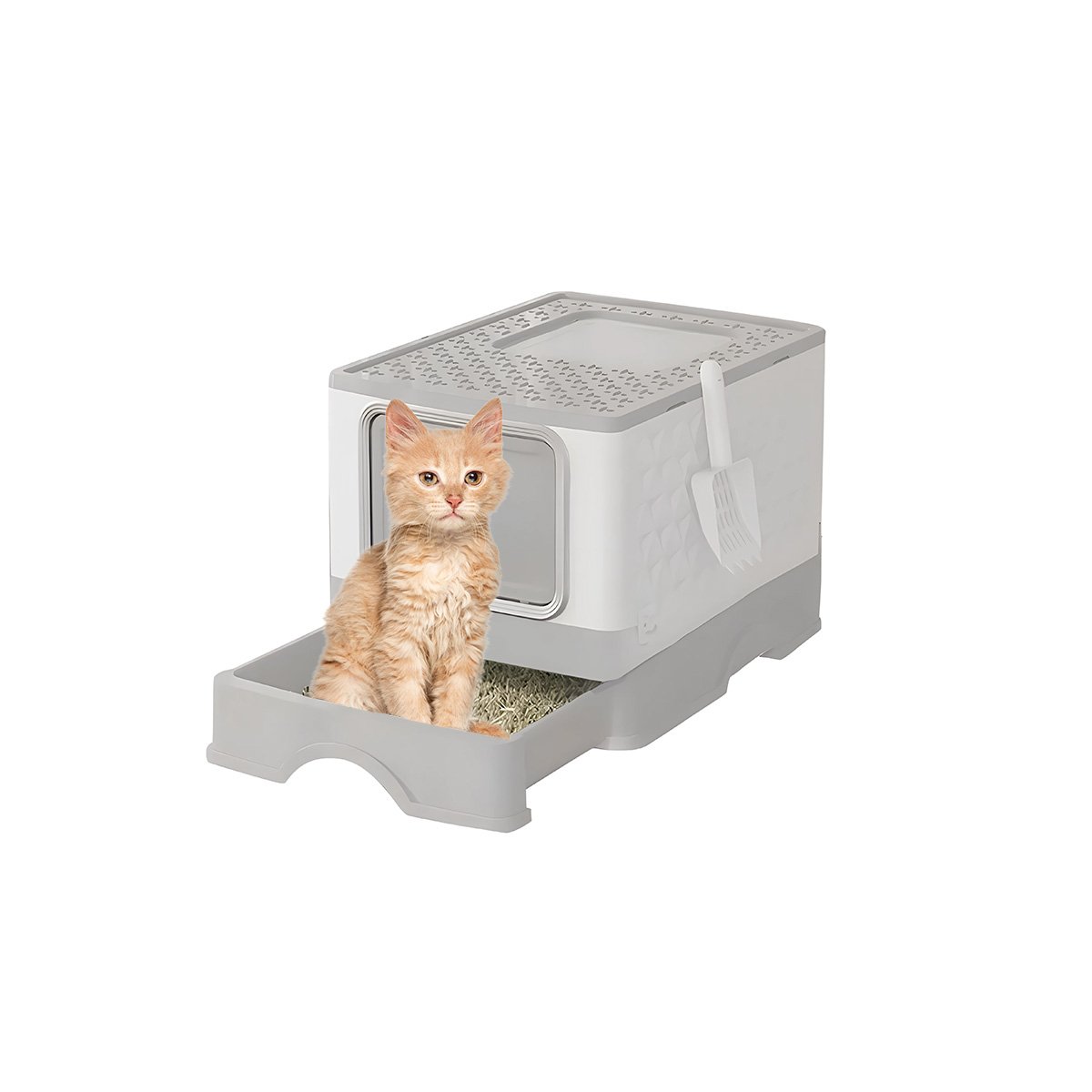 ARENERO CON SISTEMA EXTRAIBLE DE BANDEJA Y PALA PARA ARENA DE GATO EN PLOMO YLIGAS REGALO - 5