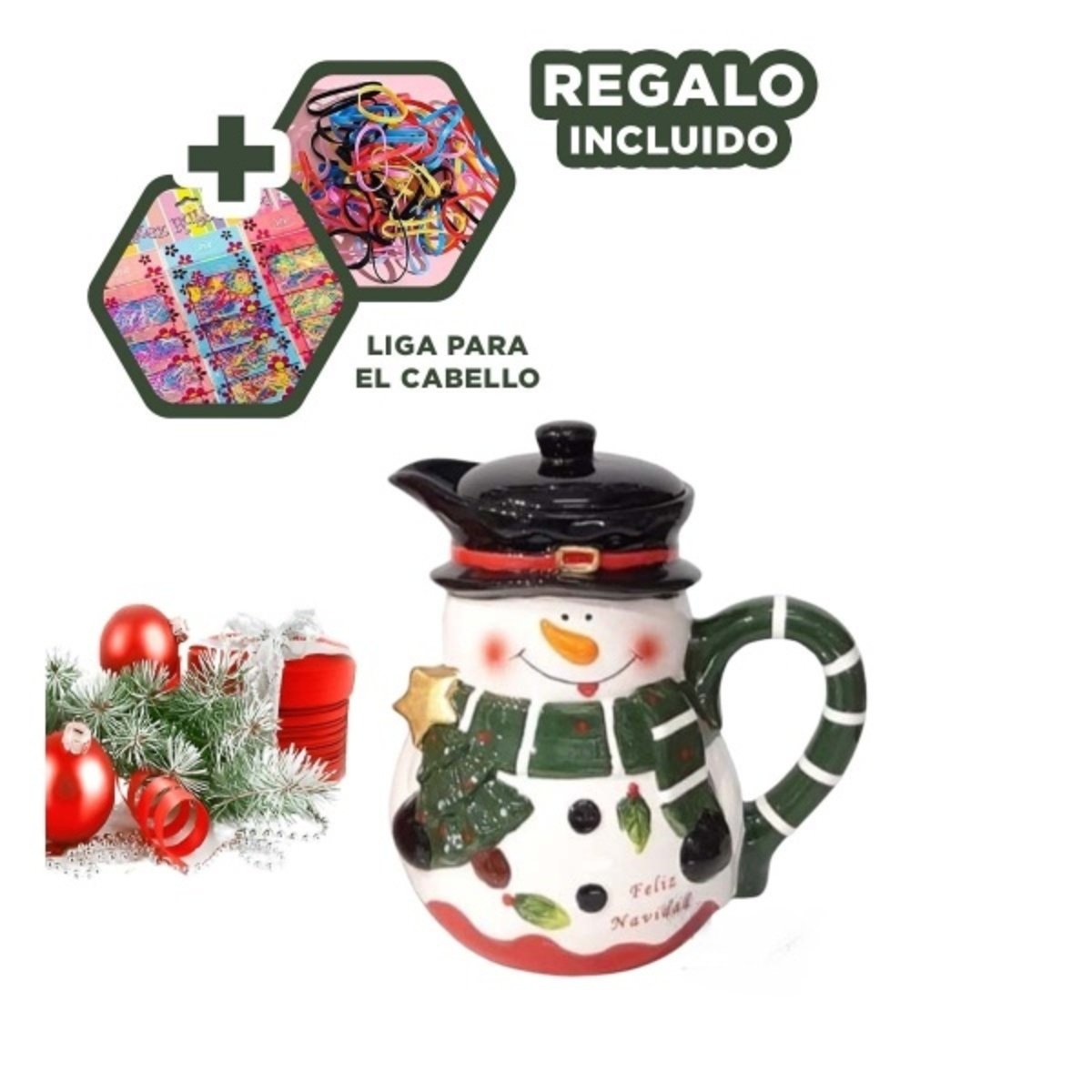 DISPENSADOR NAVIDENO 2 LITROS CON ILUSTRACION DE MUNECO DE NIEVE PARA DECORACION YLIGAS REGALO - 2