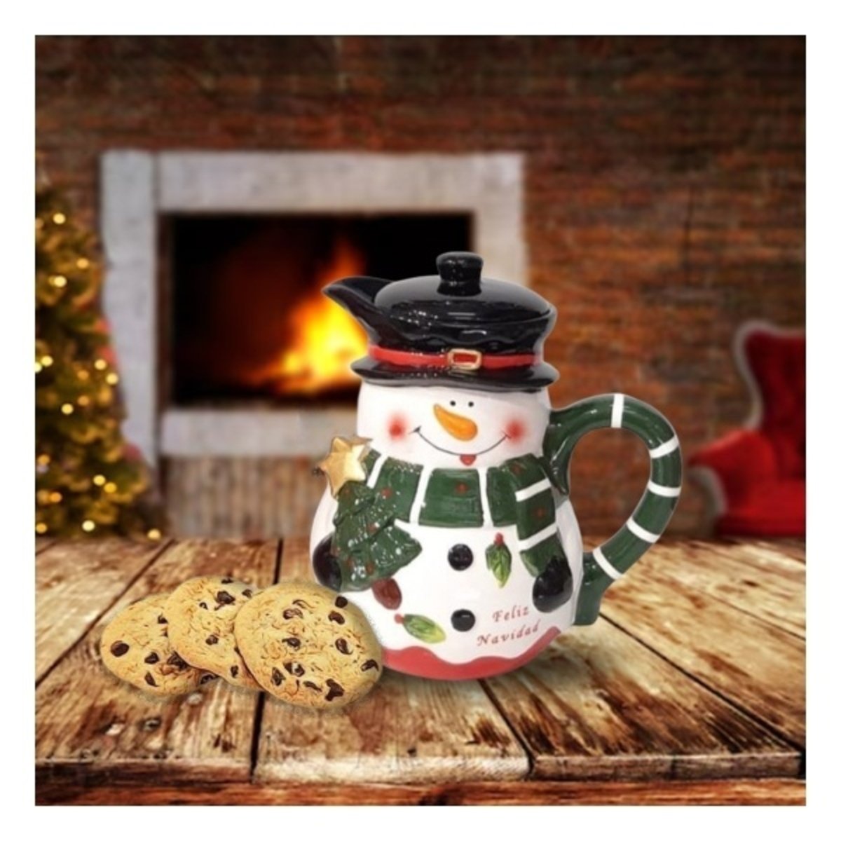 PACK4 CONTENEDOR NAVIDENO 2 LITROS CON IMAGEN DE MUNECO DE NIEVE YREGALO STICKER - 3