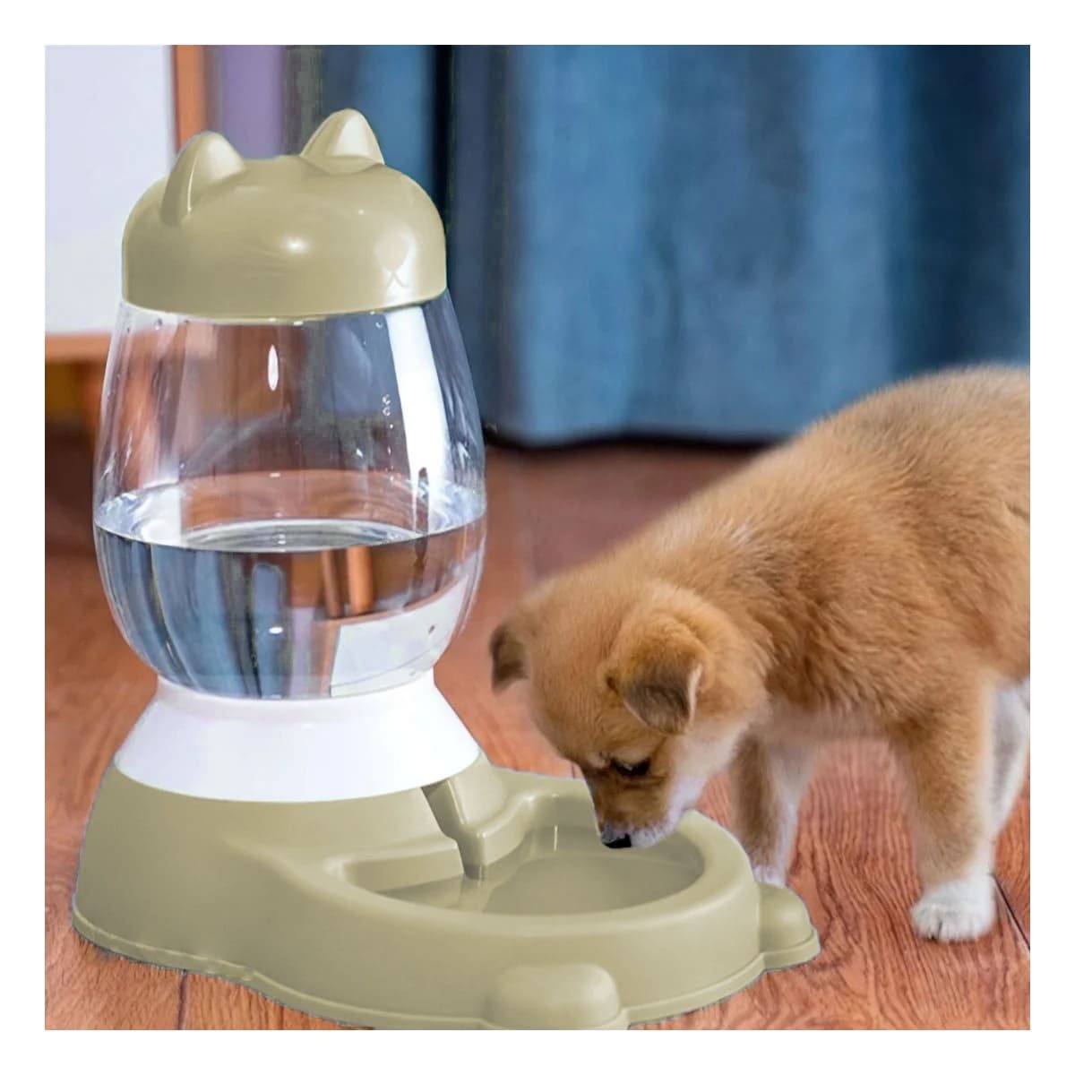 BEBEDERO AUTOMATICO BEIGE CON BIDON DE GATO QUE FACILITA USO DIARIO YPAPEL REGALO - 2