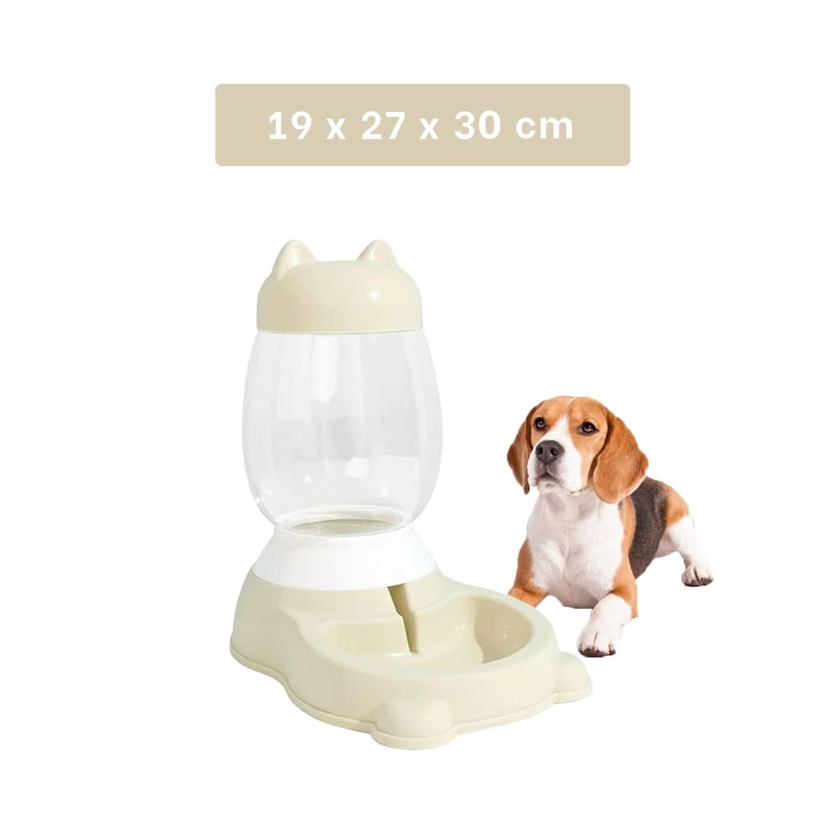 BEBEDERO AUTOMATICO BEIGE CON BIDON DE GATO QUE FACILITA USO DIARIO YPAPEL REGALO - 4